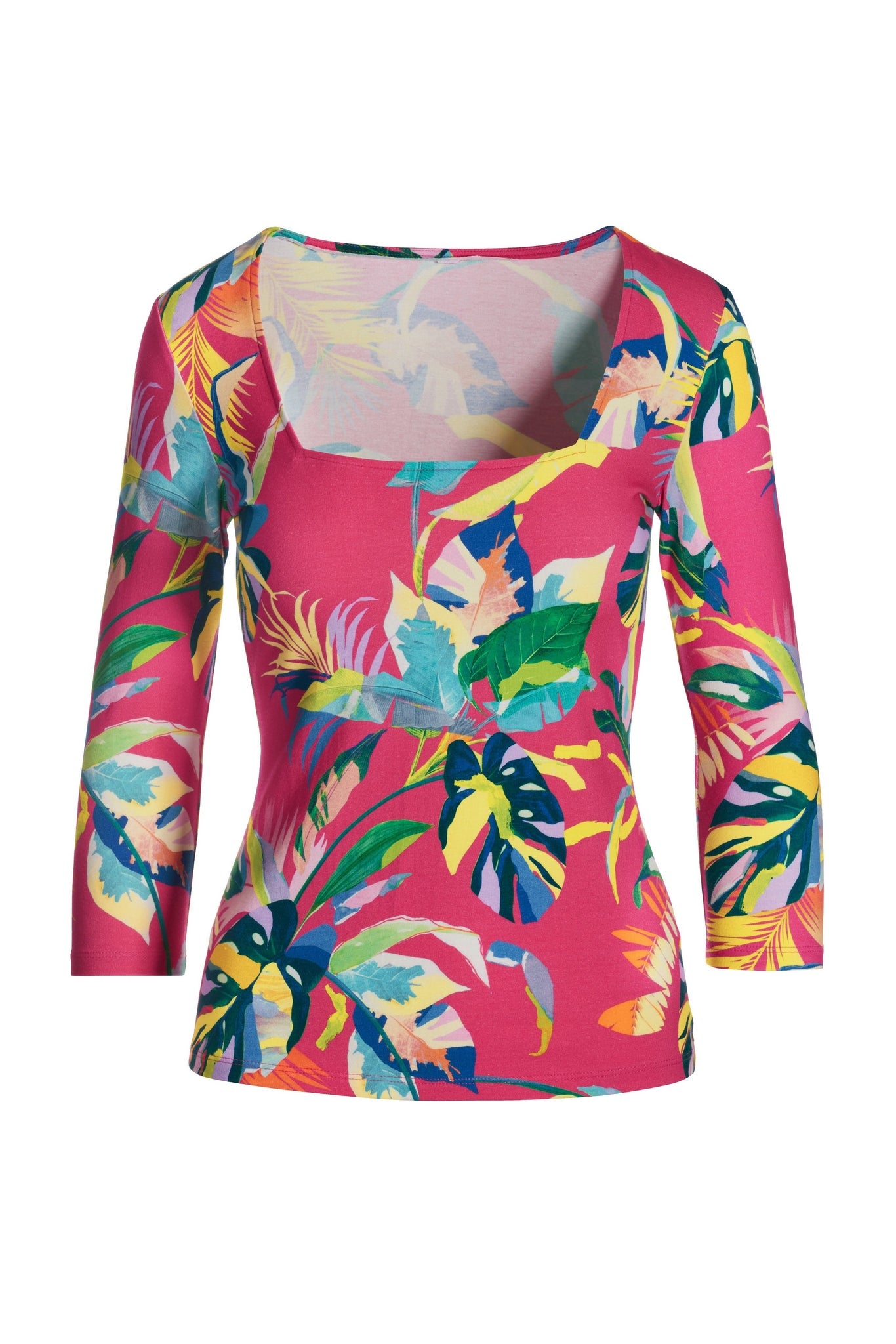 So Sexy Tropical Rainforest Square Neck Pink Multi