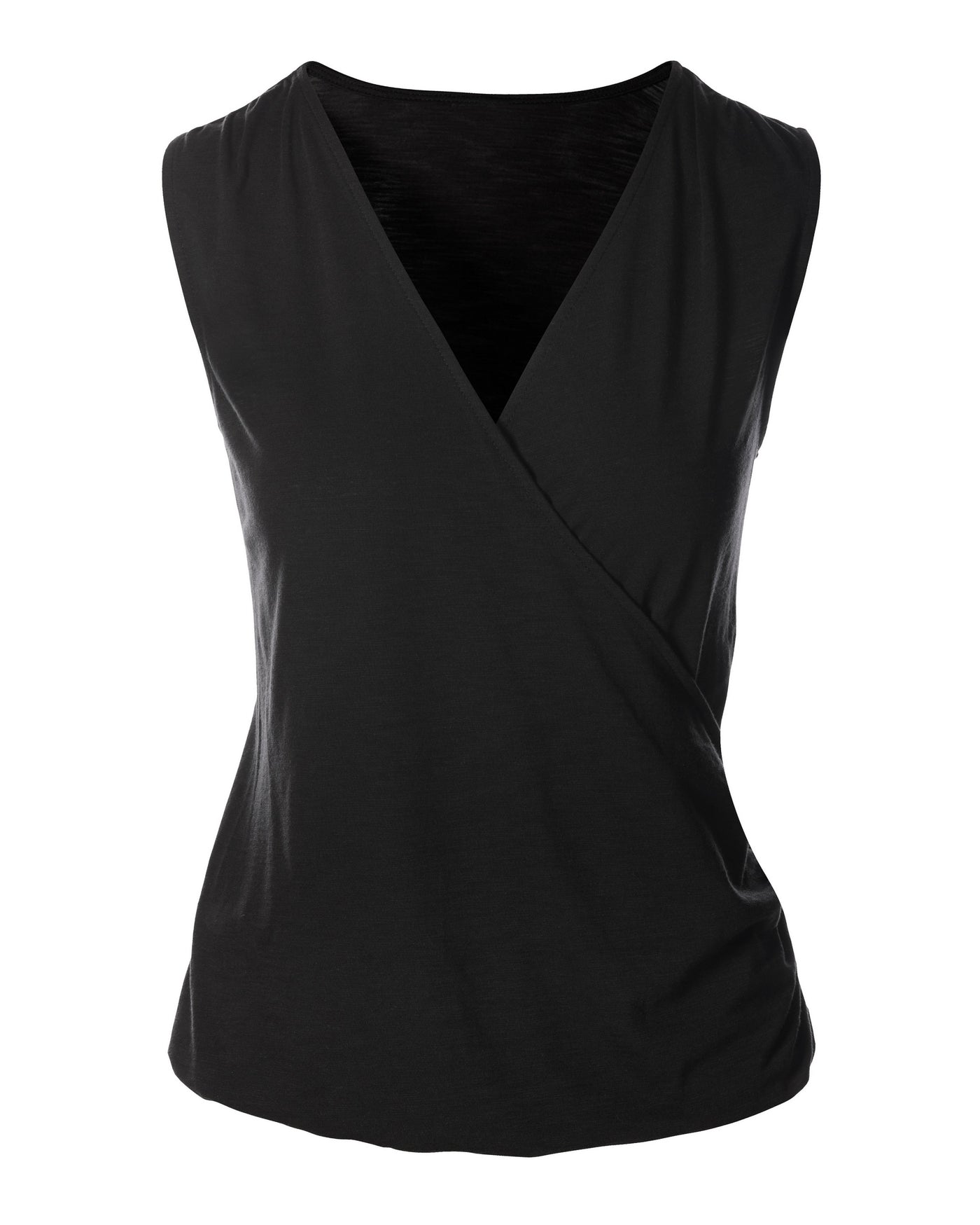 Surplice Slub Tank Top Black