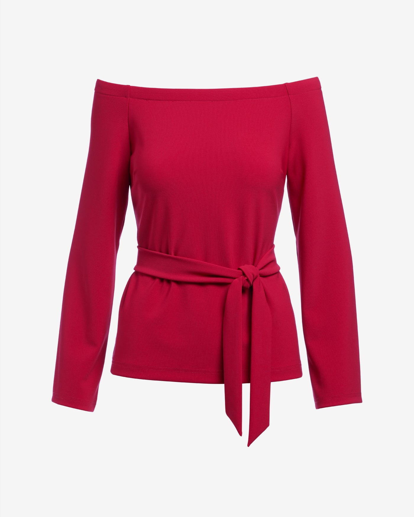 Beyond Travel Belted Off The Shoulder Top Tango Red