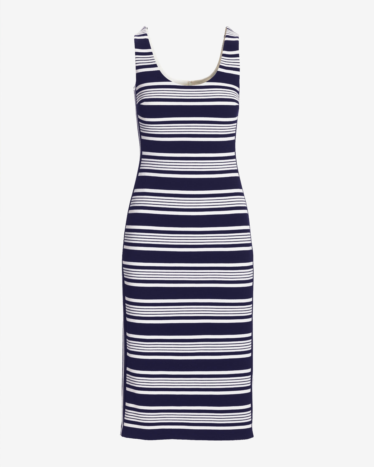 Striped Column Midi Dress Navy/White
