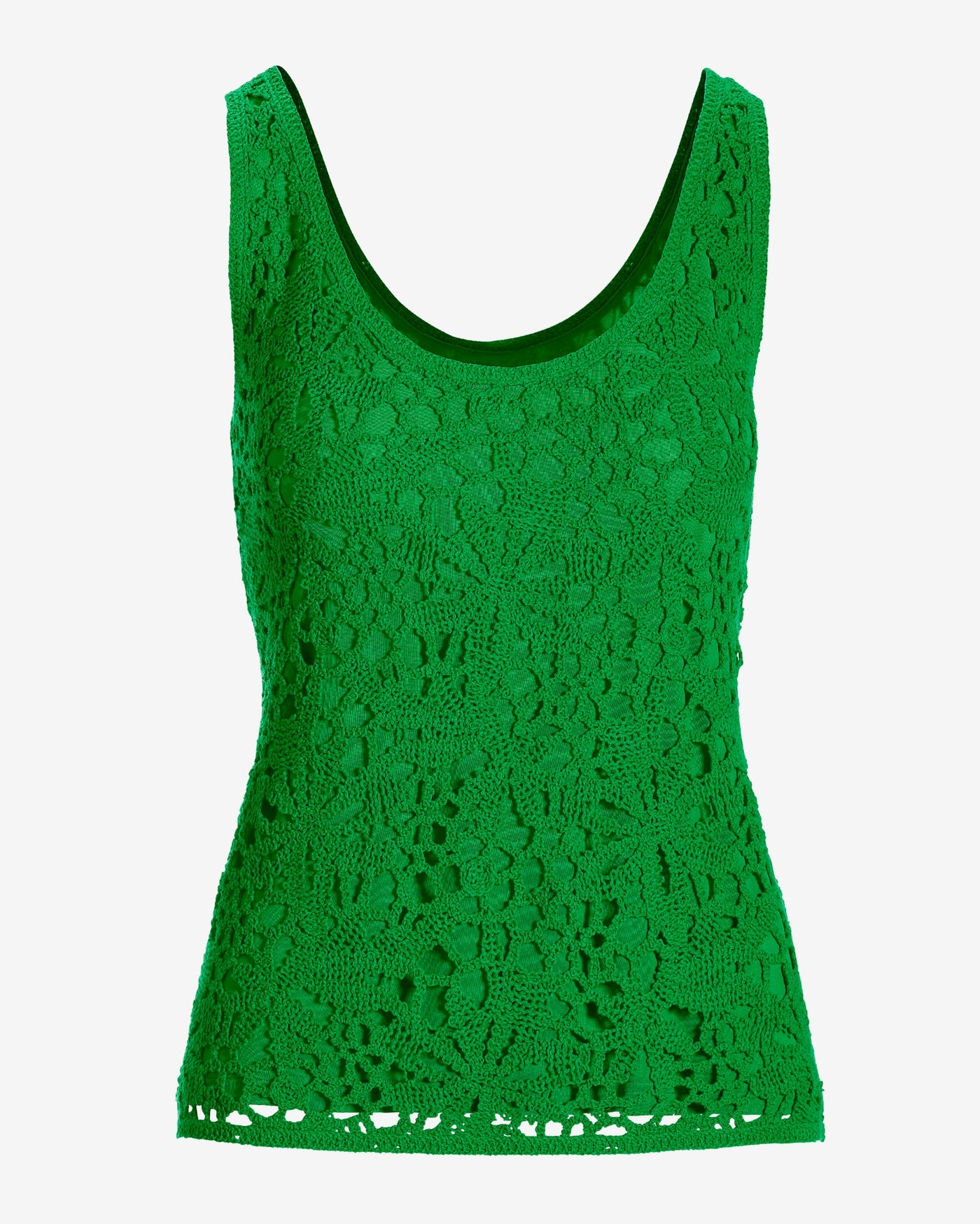Crochet Scoop Neck Tank Fern Green