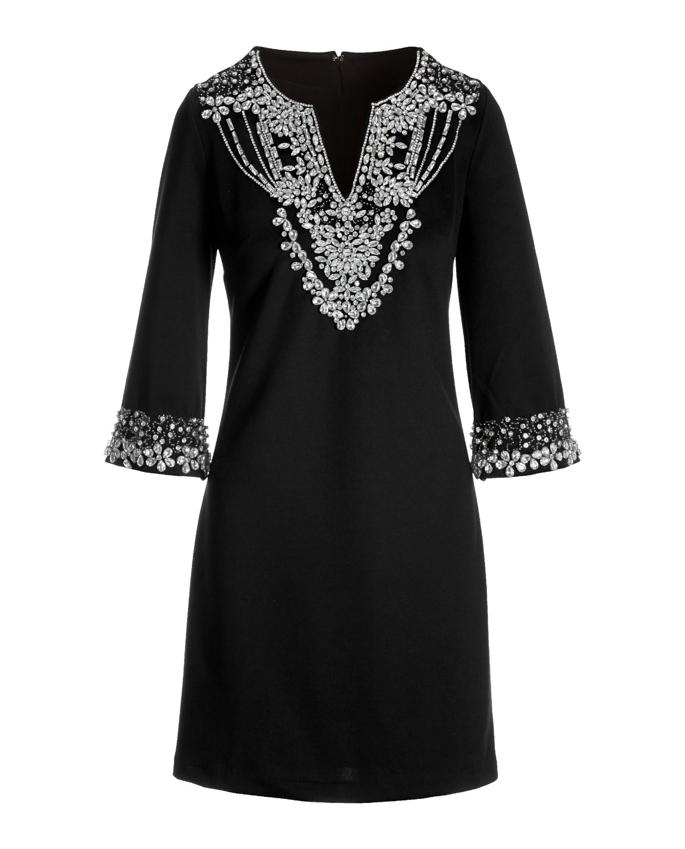 Embellished Shift Dress Black