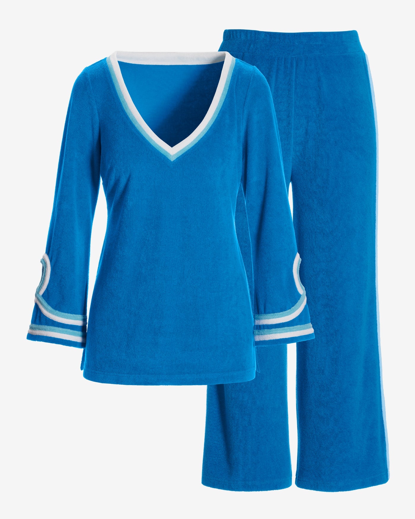 Beach Terry Cropped Colorblock Tunic Set Multi