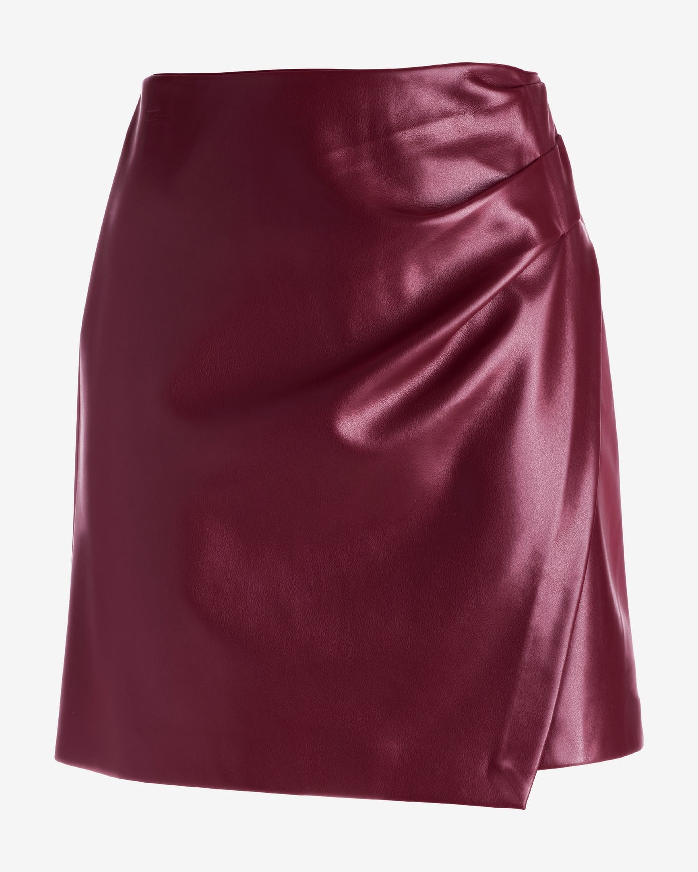 Faux Leather Mini Skirt Wine