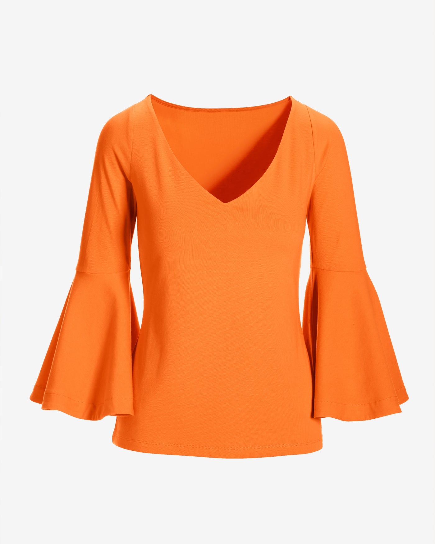 So Sexy Flare Sleeve V Neck Top Nectarine