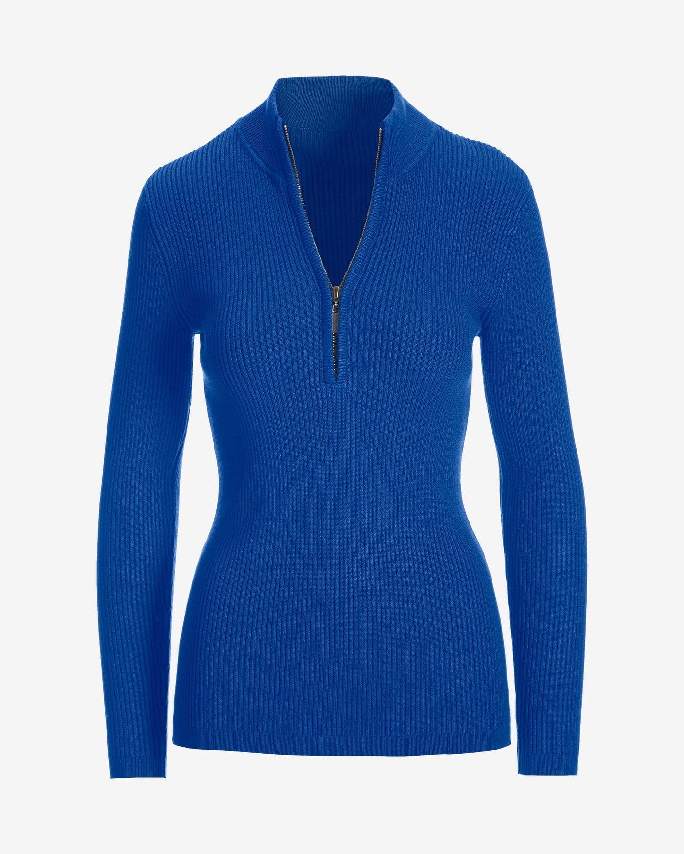 Ribbed Half Zip Up Sweater Deep Ocean