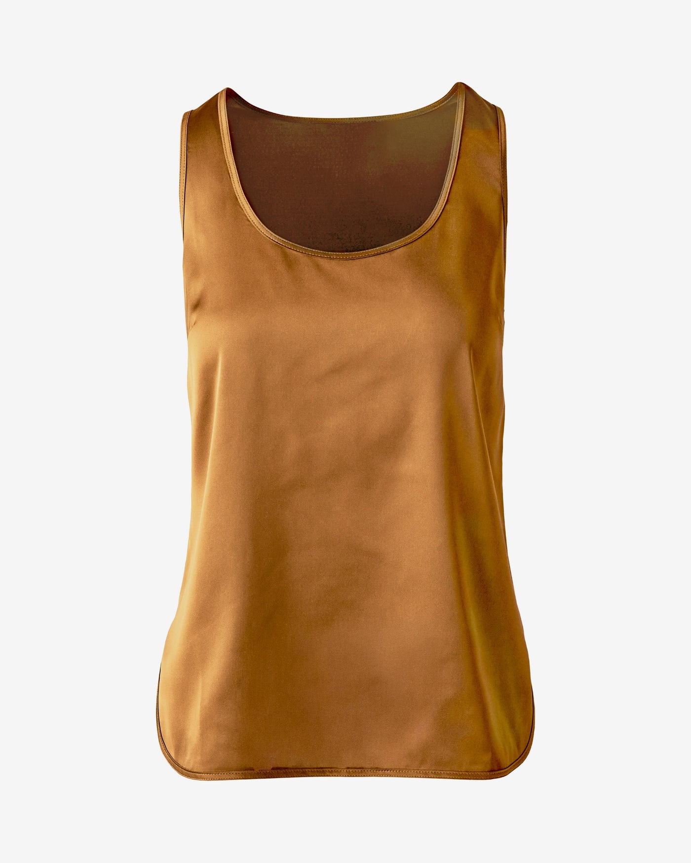 Samantha Scoop Neck Charmeuse Blouse Bourbon