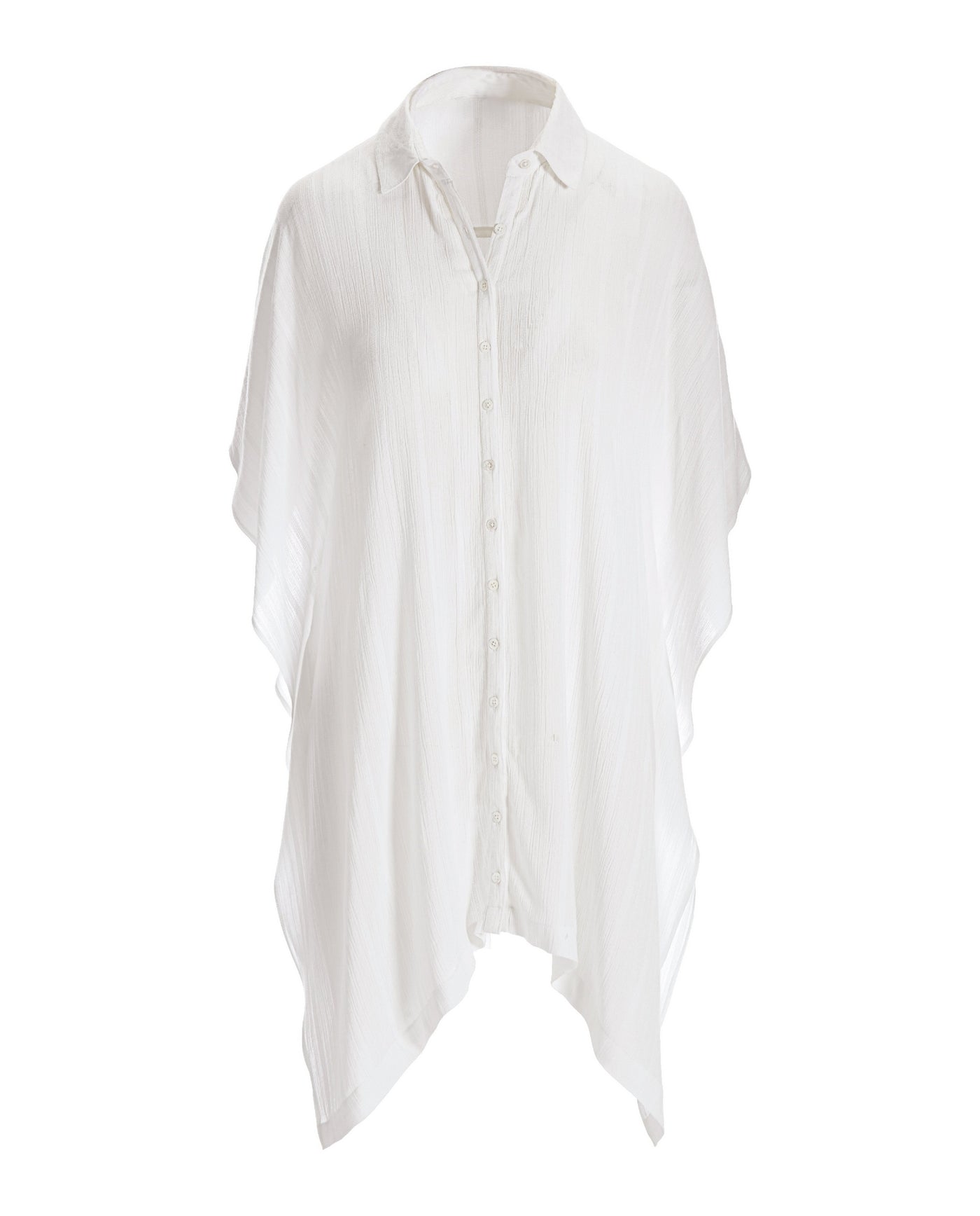 Tie Front Versatile Shirt and Cover-Up White