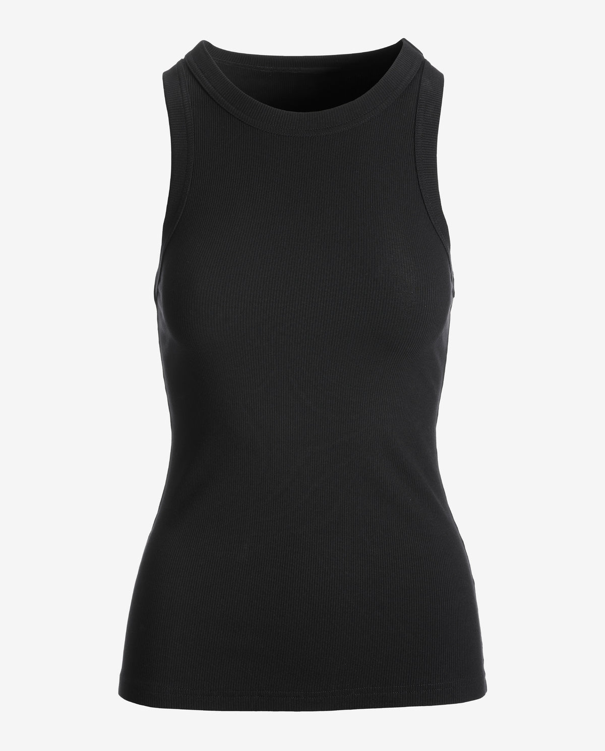 So Essential Ribbed High Neck Top Proper Black