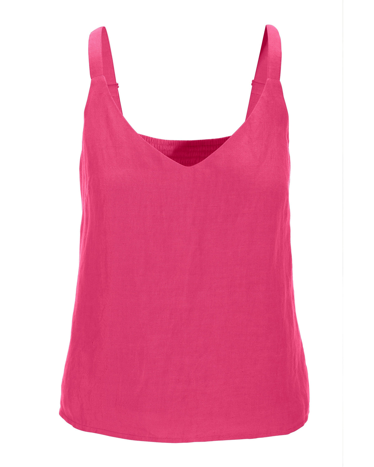 V Neck Linen Tank Top Pink