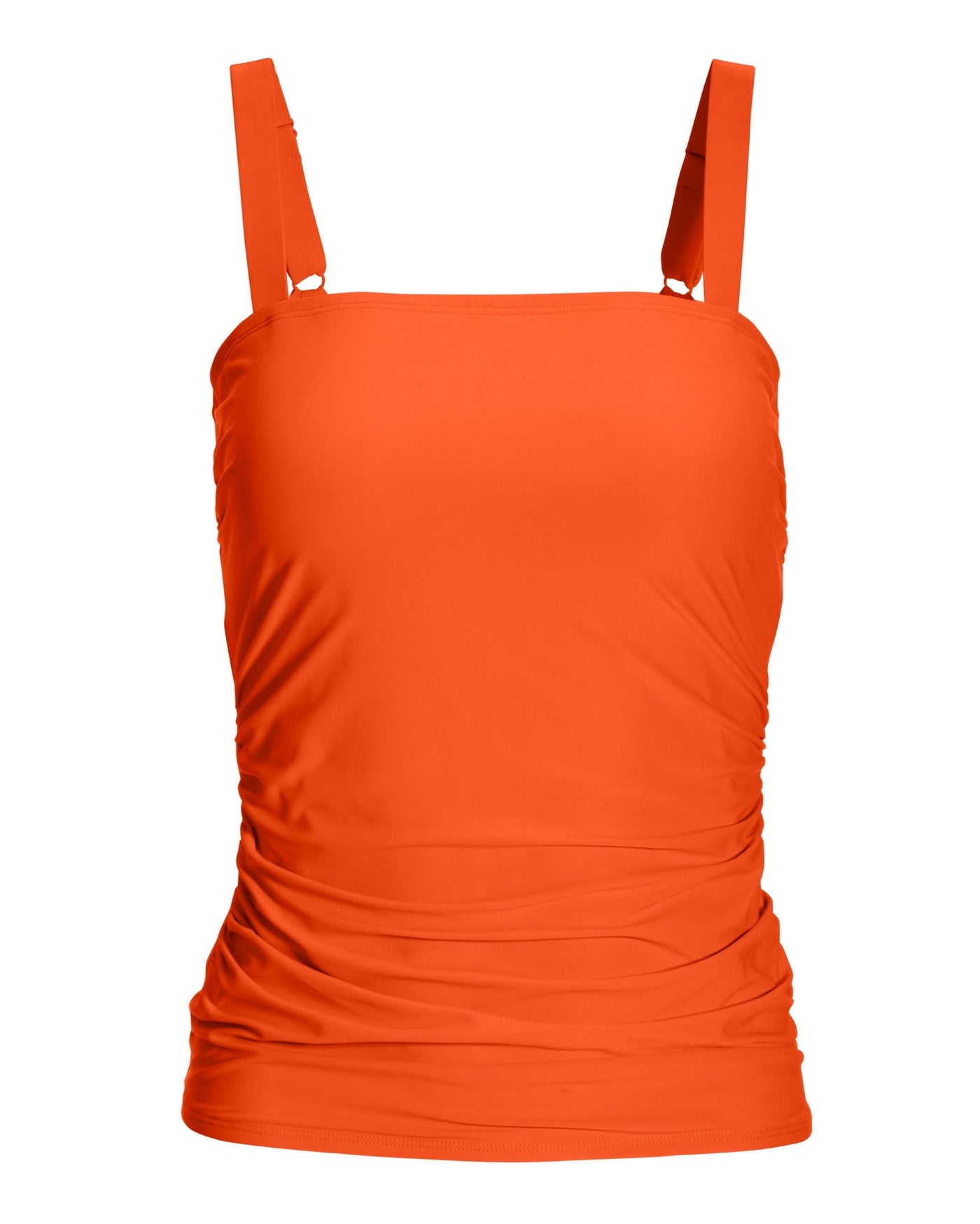 Swim Sense Square-Neck Tankini Top Hot Coral