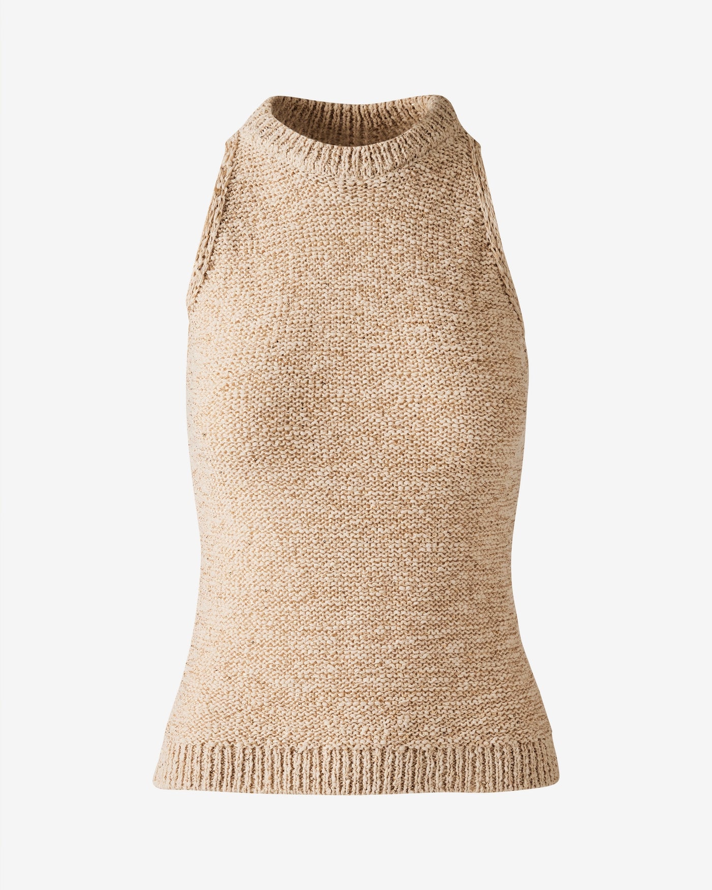 Textured Sequin High Neck Tank Cream/Gold