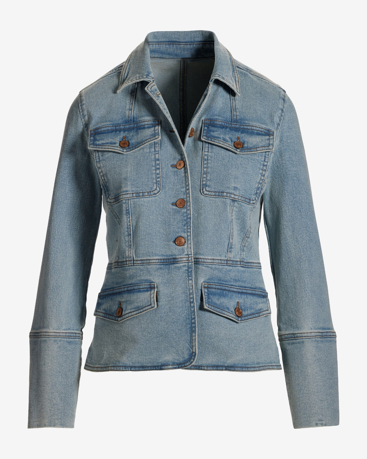 Patch Pocket Chic Denim Jacket Light Wash