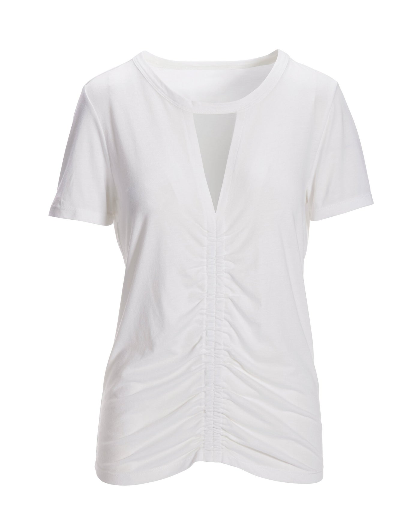 Cutout Ruched Tee White