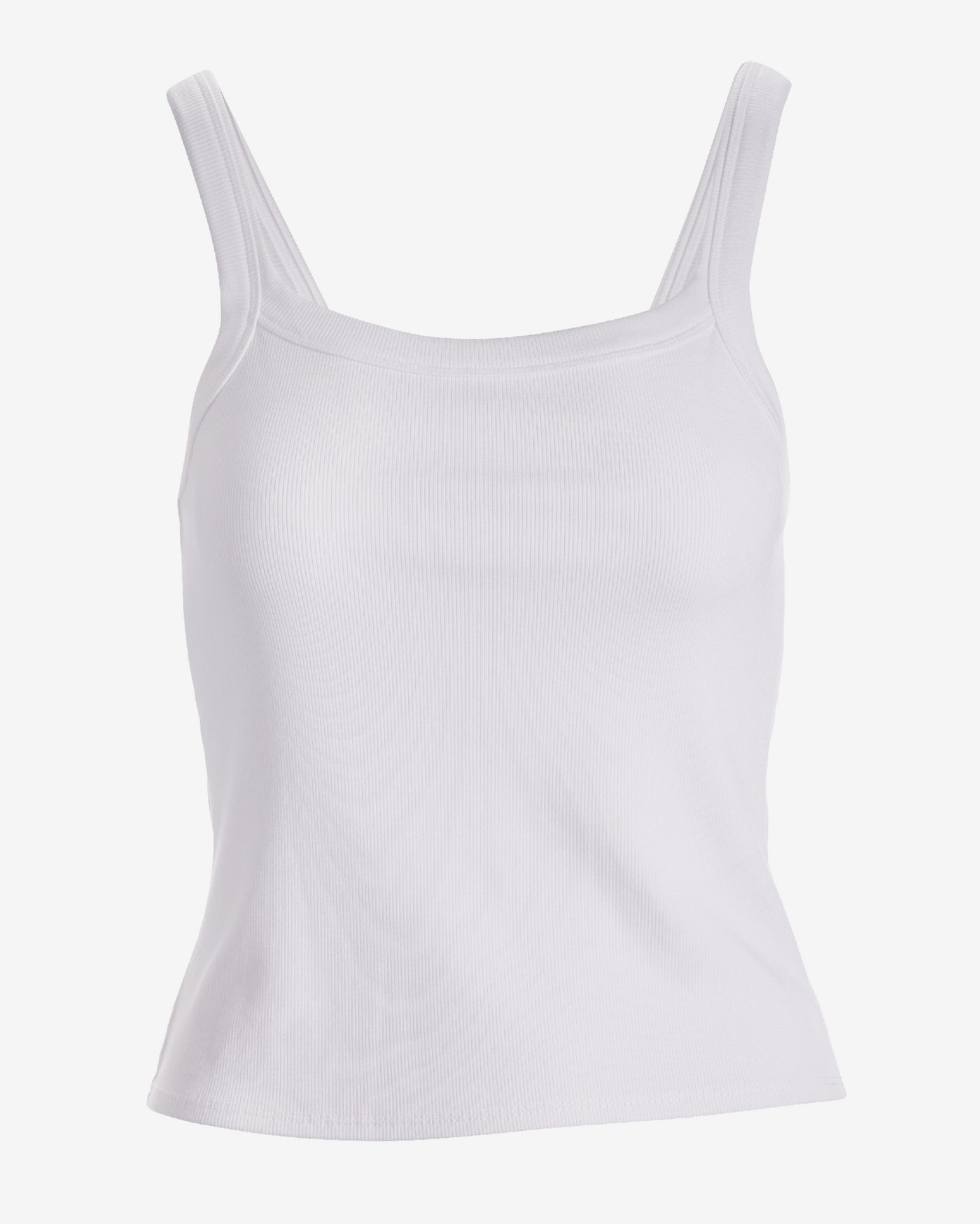 So Essential Ribbed Scoop Neck Tank Top Pure White