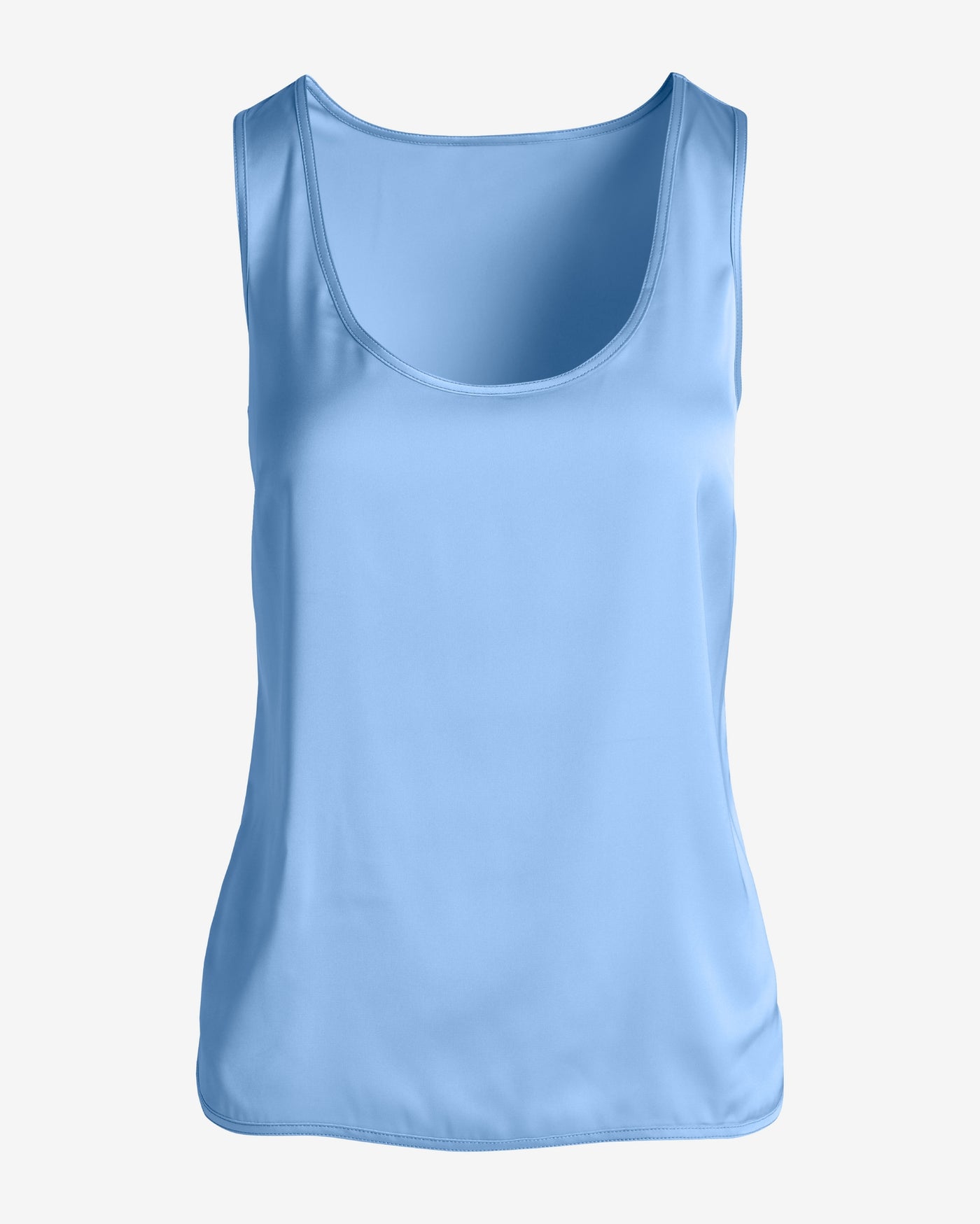 Samantha Scoop Neck Charmeuse Blouse Airy Blue