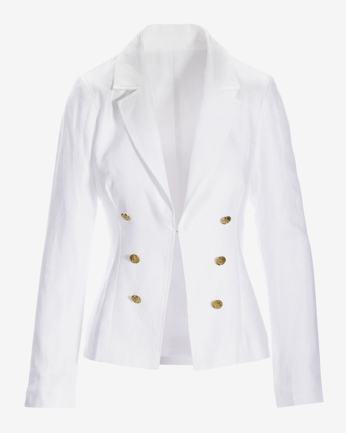 Polished Linen Blazer White