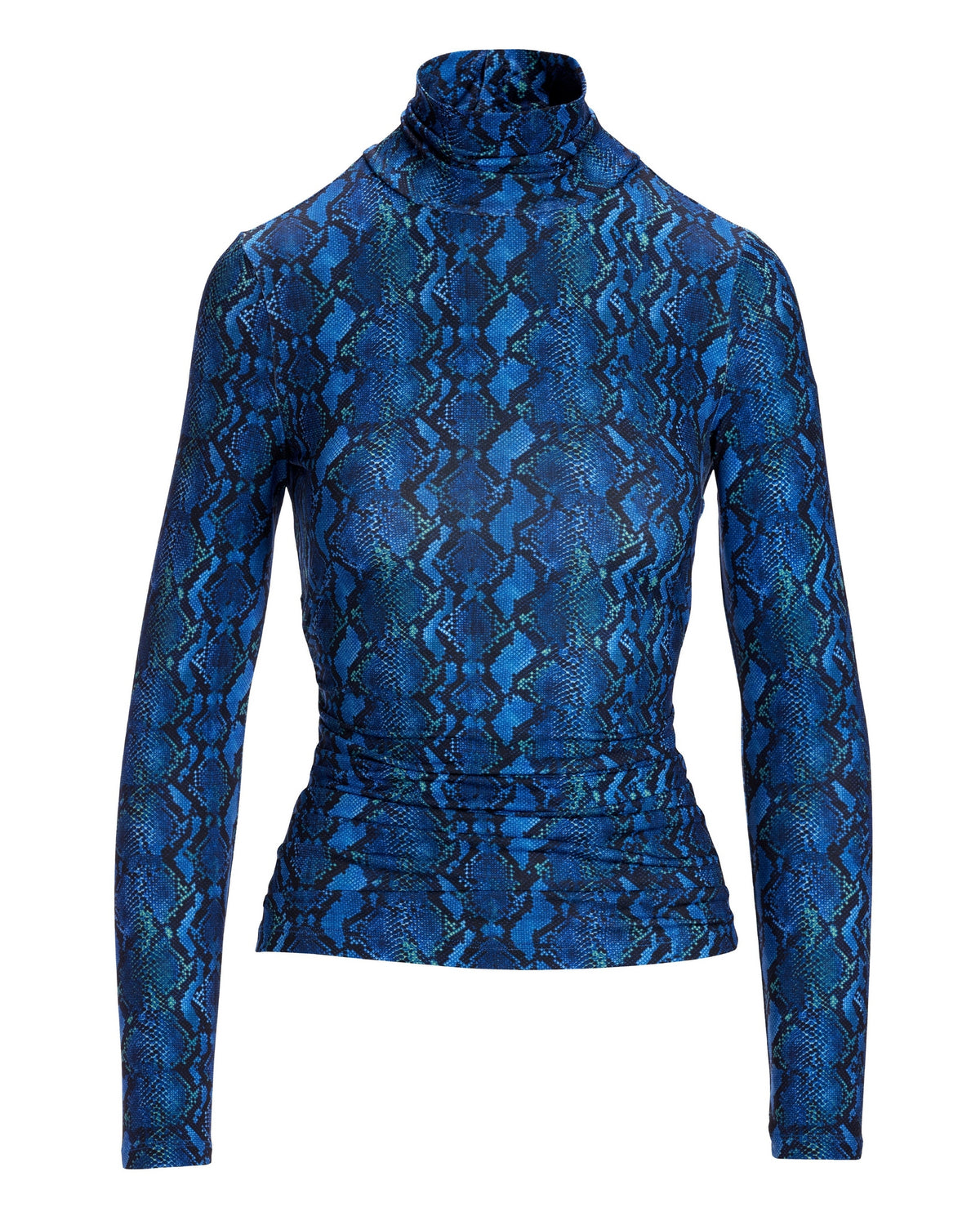 So Chic Exploded Snake Turtleneck Blue
