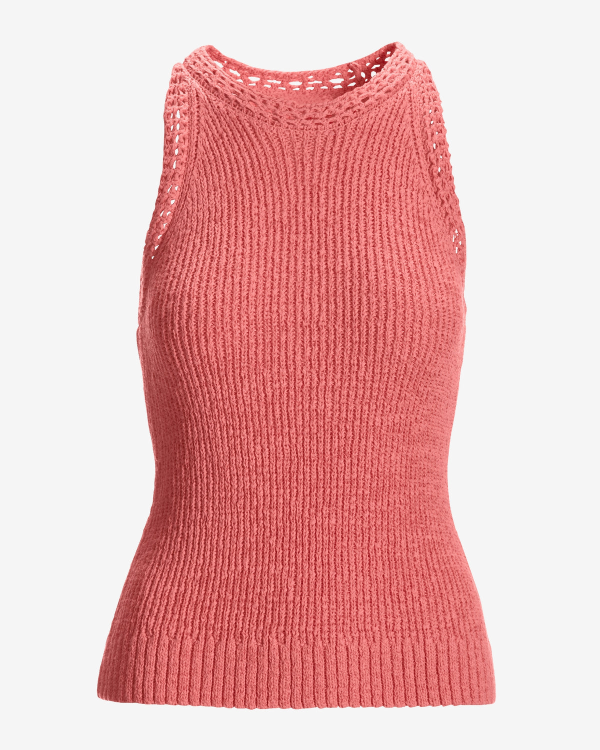 High Neck Sweater Tank Pink