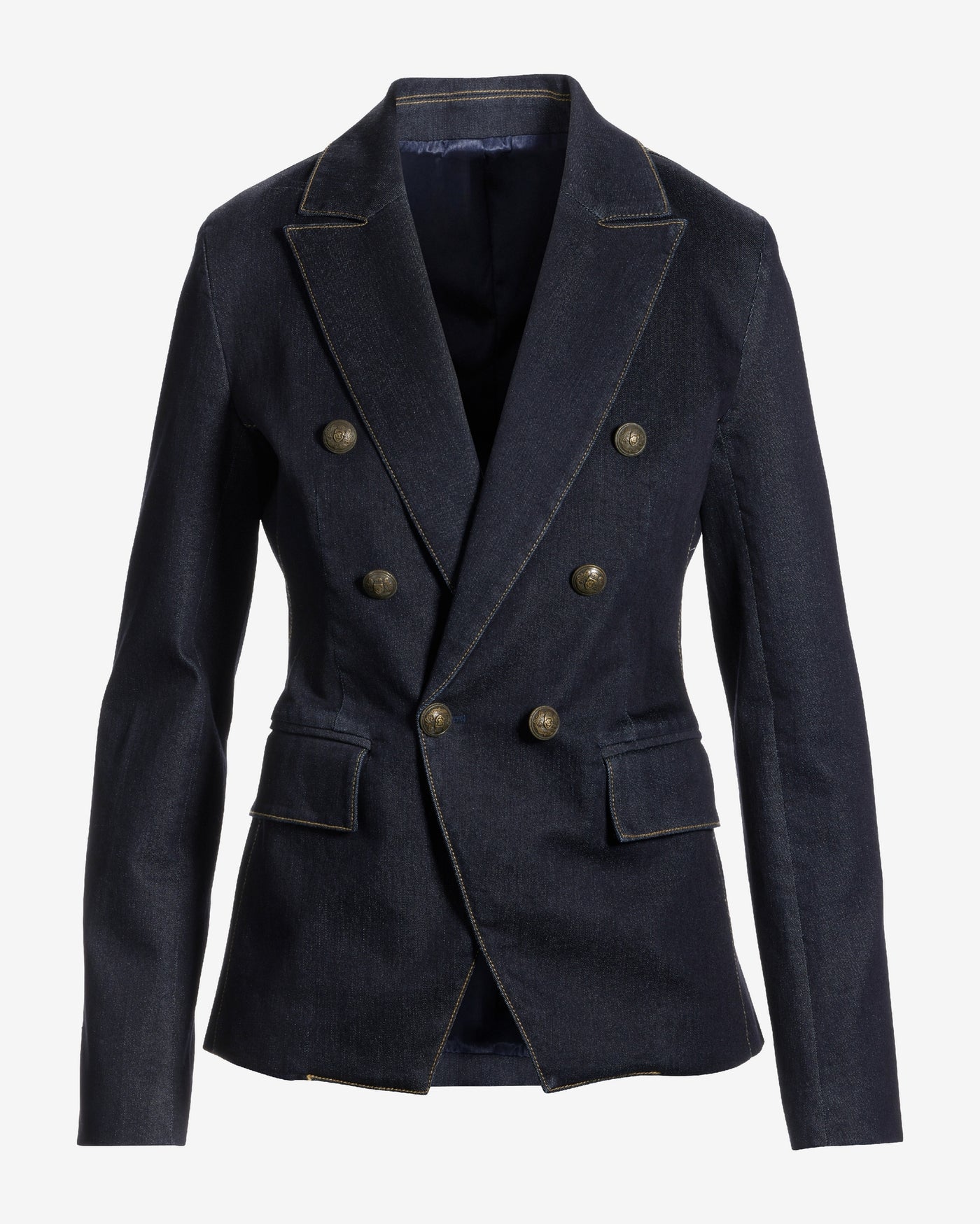 Rinse Denim Double Breasted Blazer Rinse