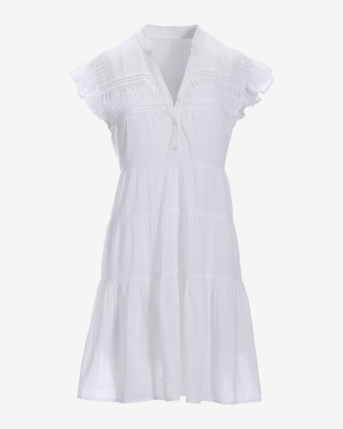 Tiered Shift Dress White