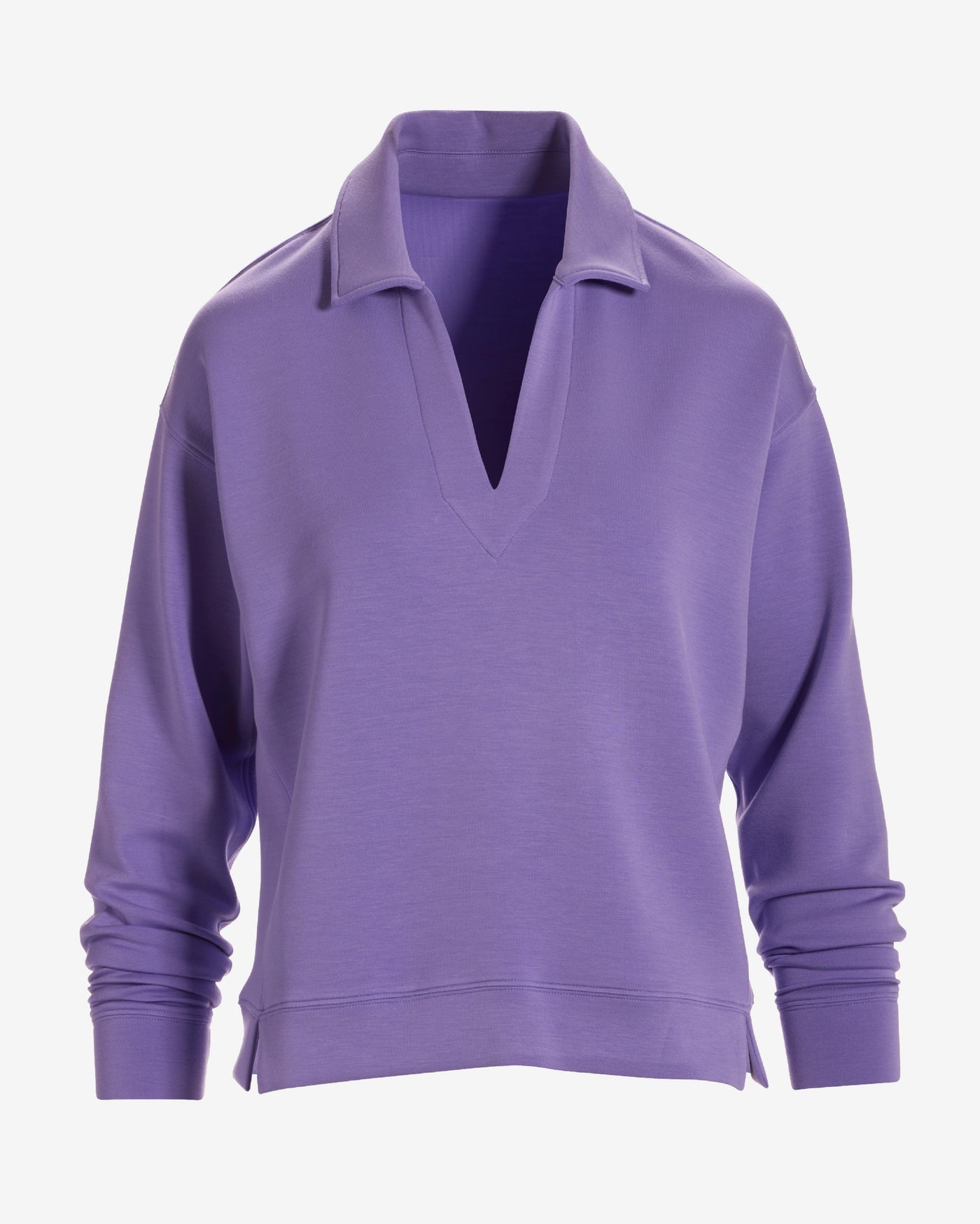 Luxe Lounge Collared Long Sleeve Sweatshirt Bougainvillea