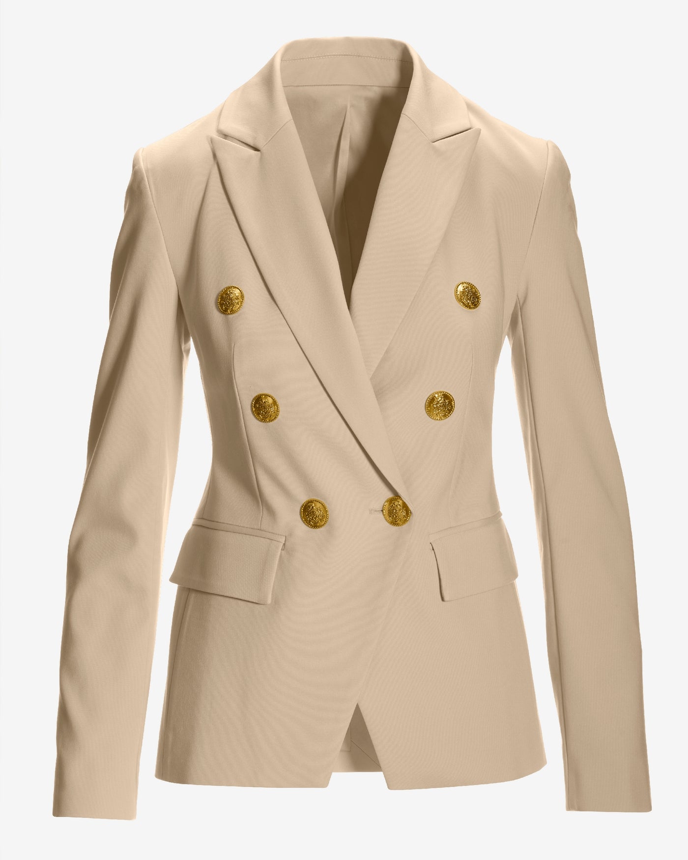 Modern Double-Breasted Blazer Pearl