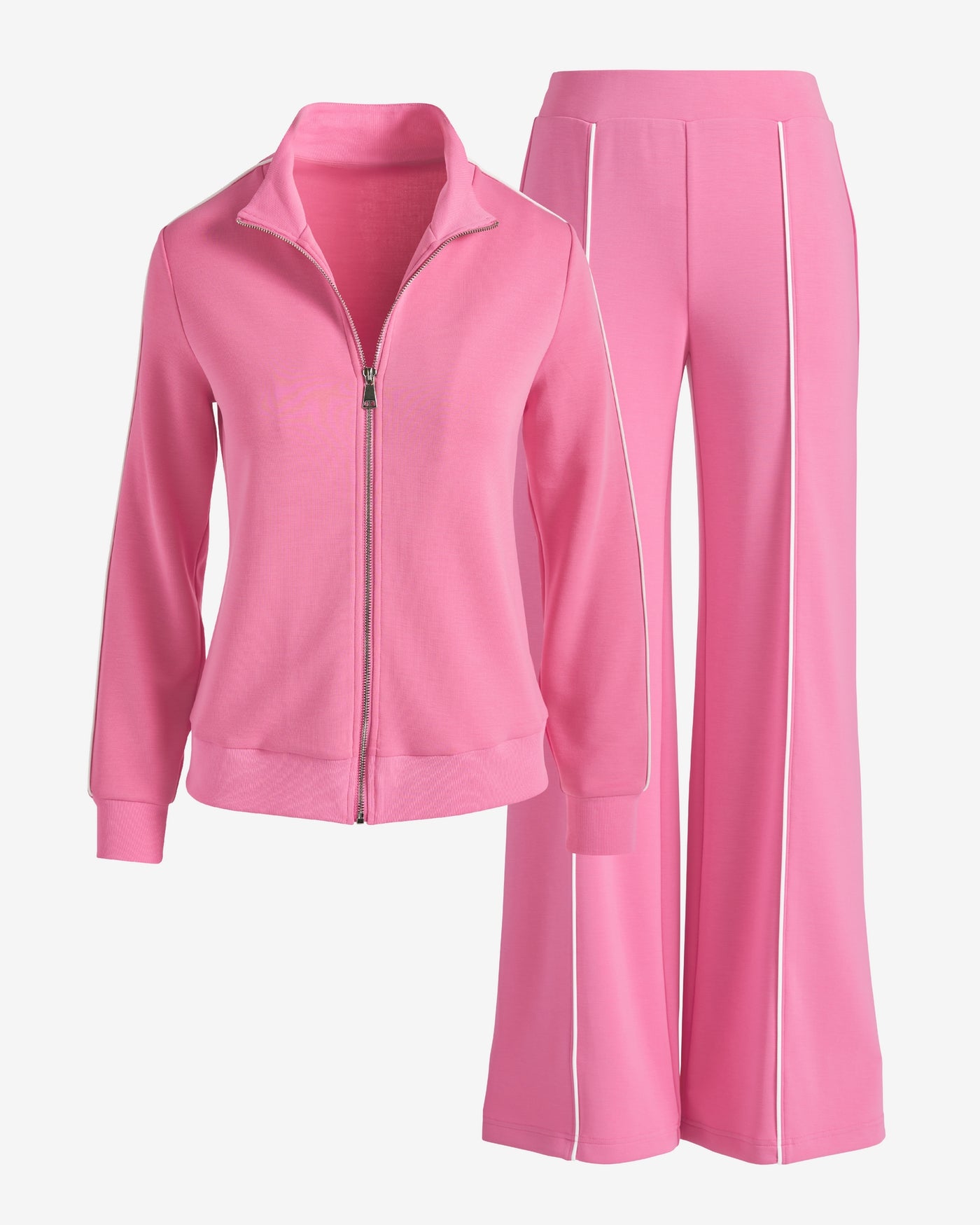 Luxe Lounge Piped Zip Up and Pant Set Wild Orchid
