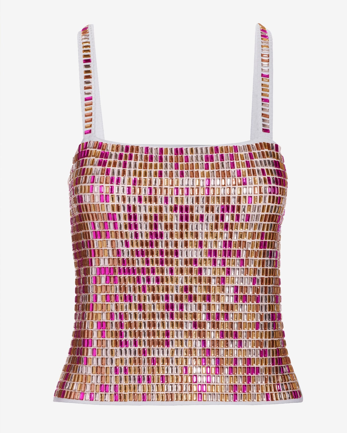 Square Neck Embellished Tank Multi