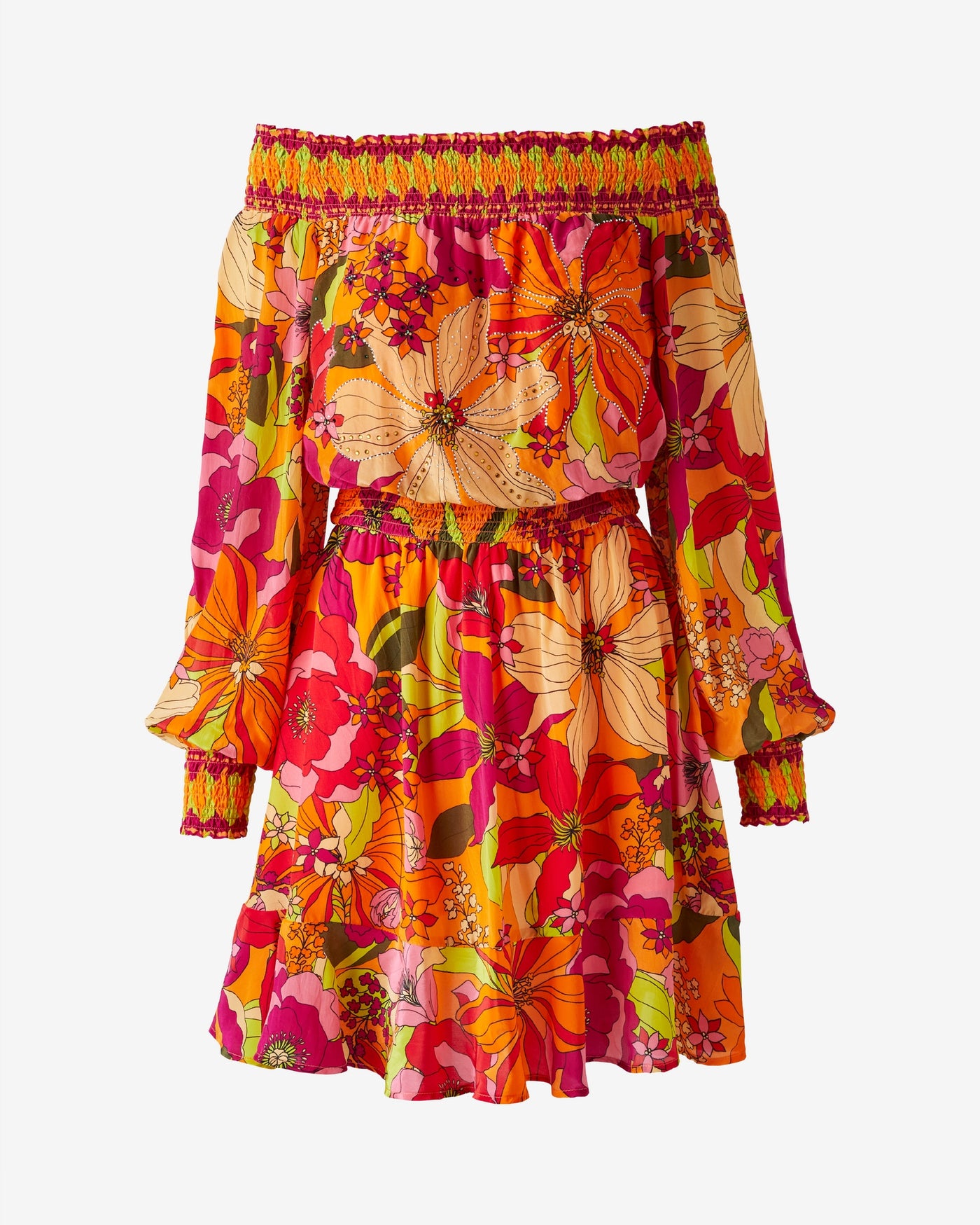 Off The Shoulder Printed Peasant Dress Paradiso is Calling