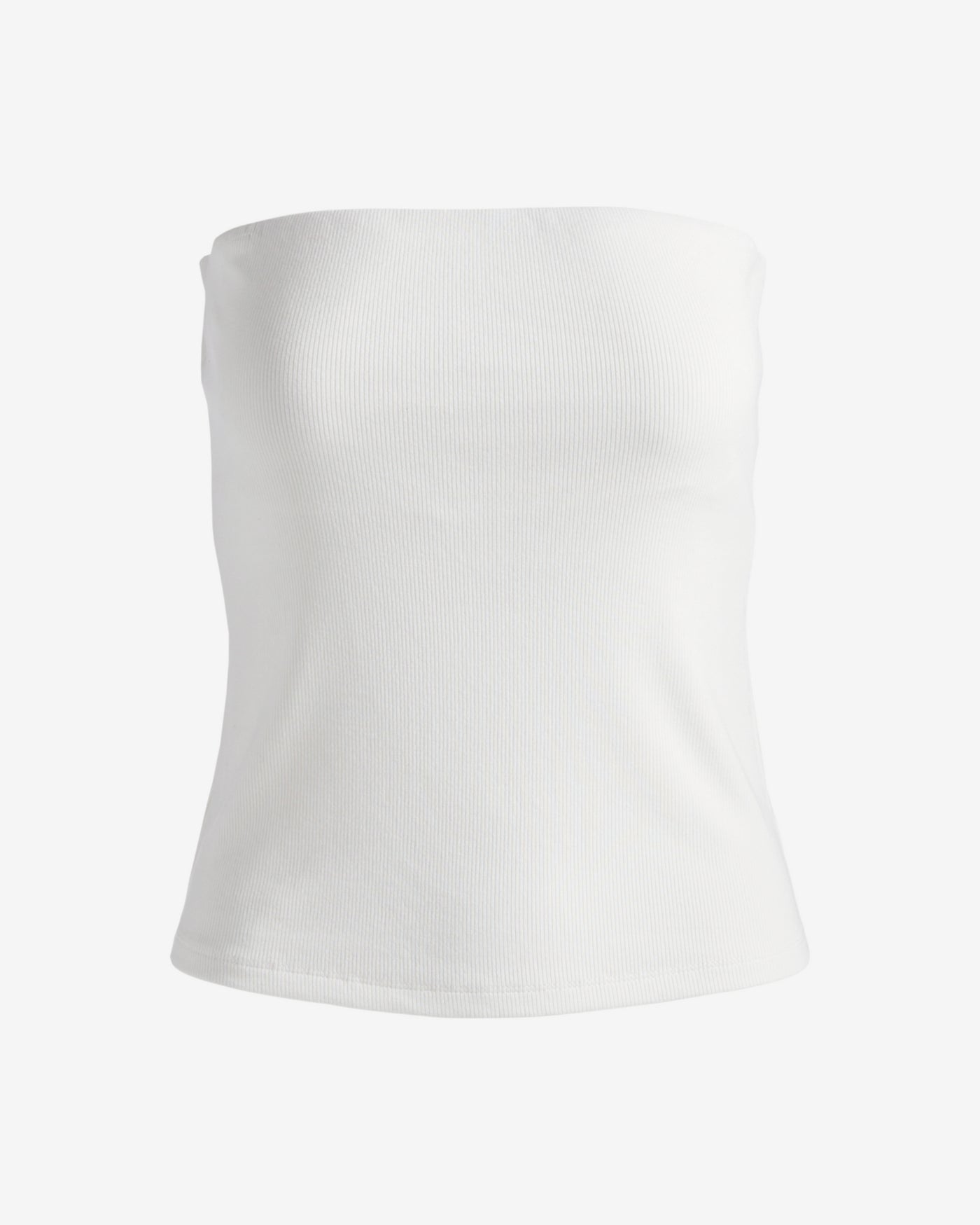 So Essential Ribbed Strapless Tube Top White
