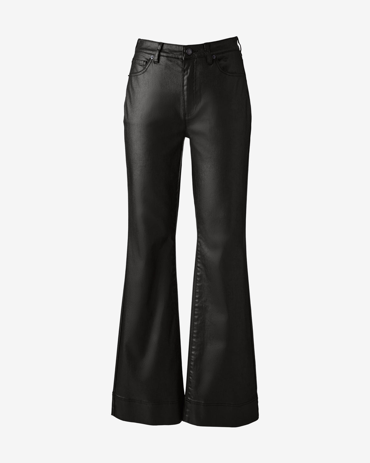 Bootcut Wide Hem Coated Denim Jean Proper Black
