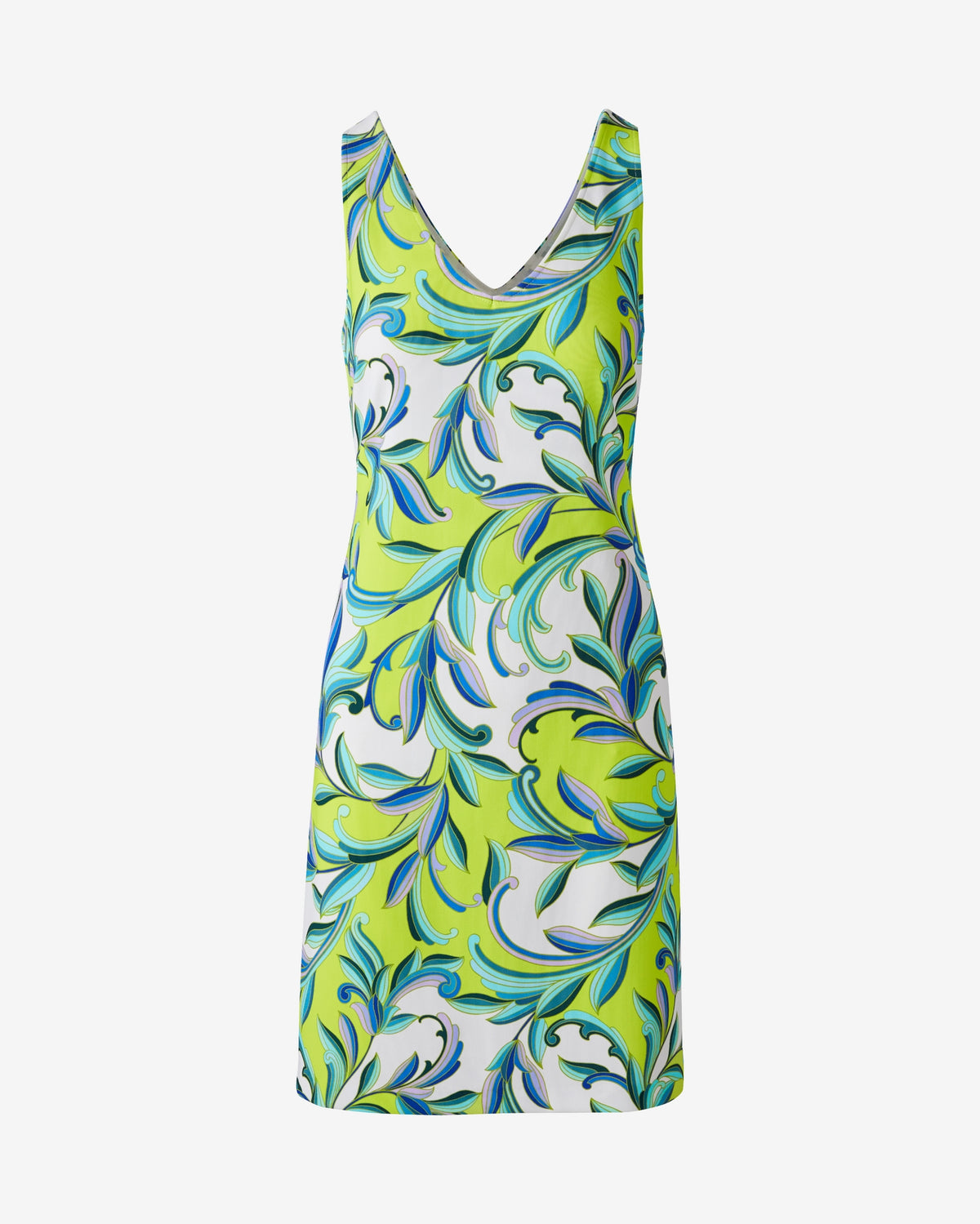 Beyond Travel Print V Neck Short Dress Wandering Vines
