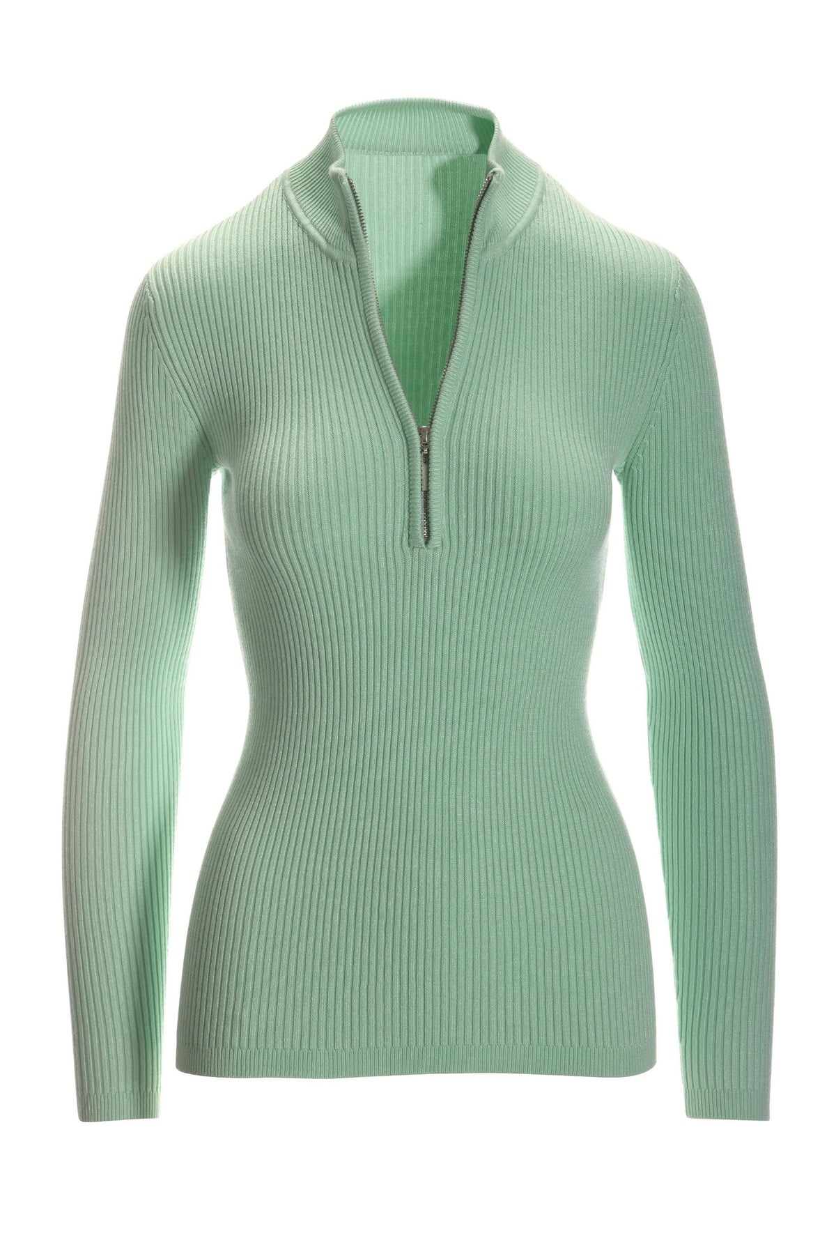 Ribbed Half Zip Up Sweater Icy Morn