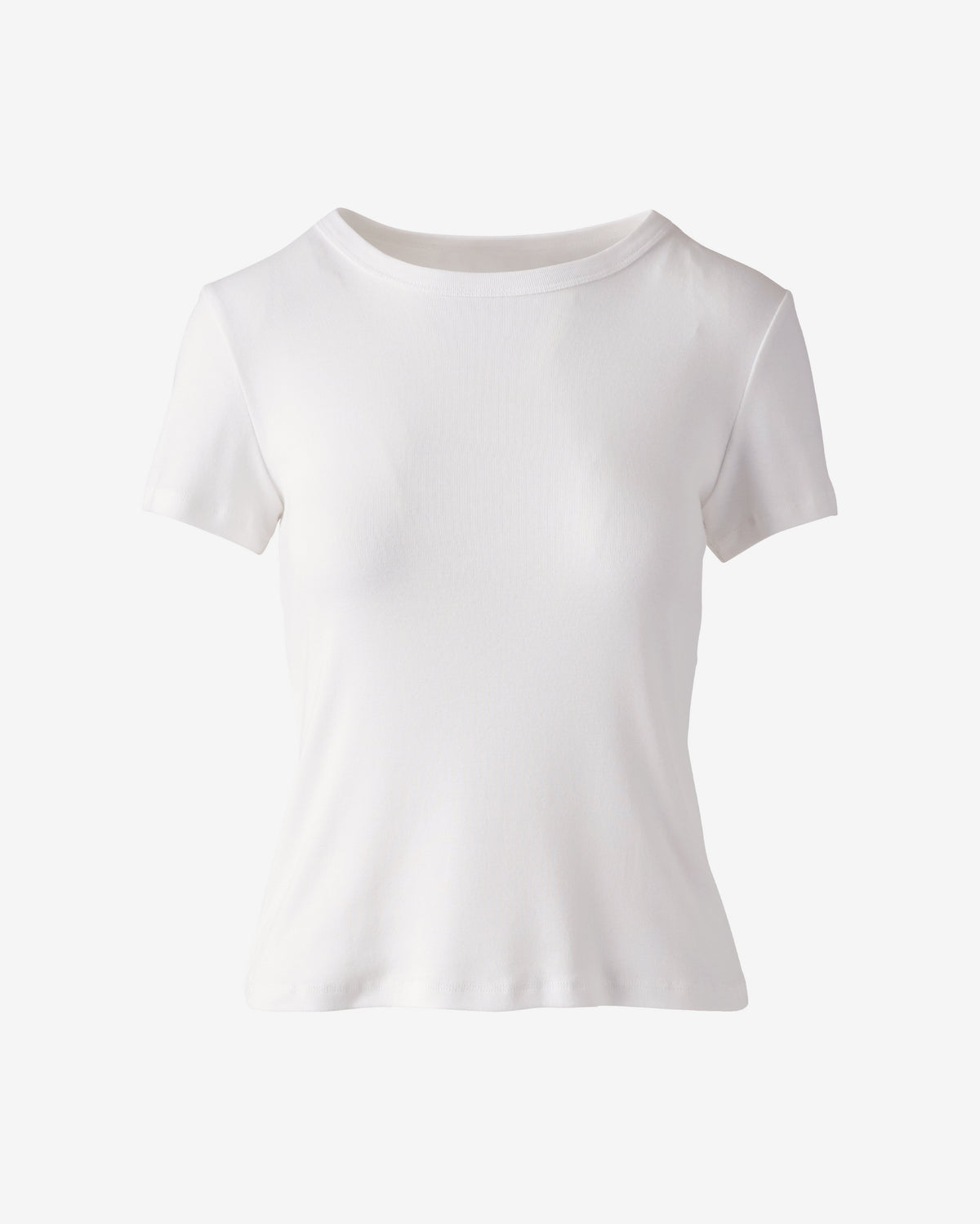Crew Neck Cotton T Shirt Pure White