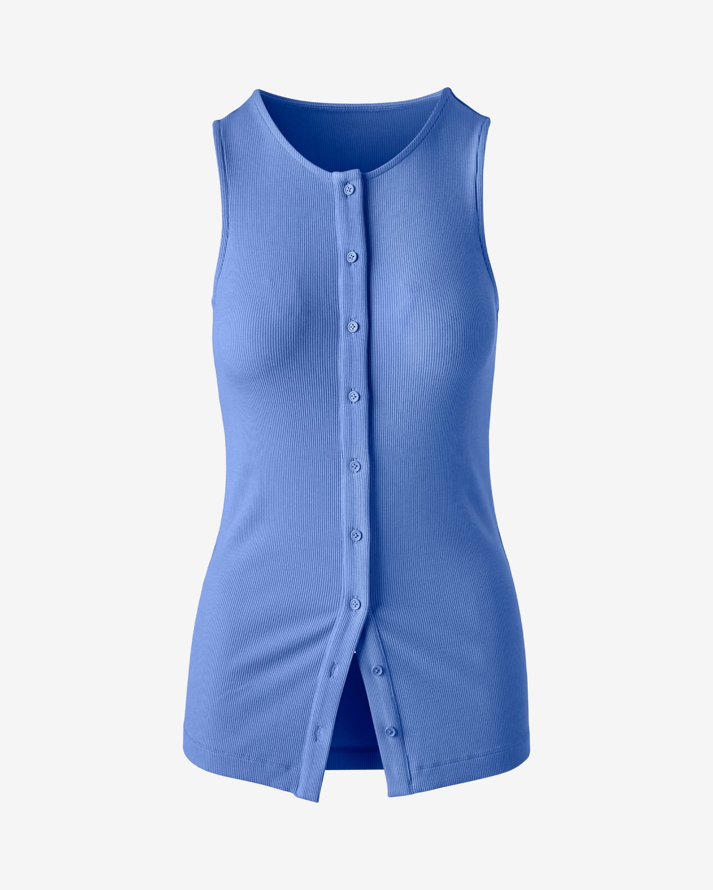 So Essential Button Down Knit Tank Ultramarine