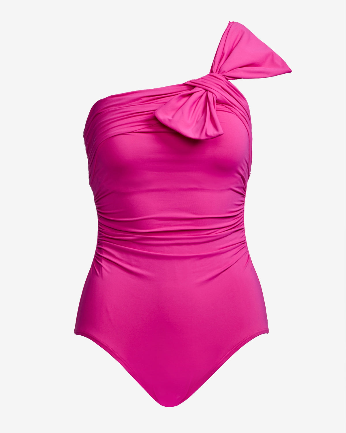 Bow One Shoulder One Piece Pink