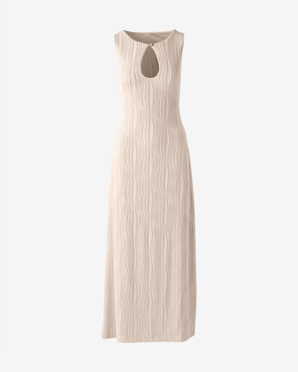 Textured Knit Novelty Keyhole Maxi Dress White Swan