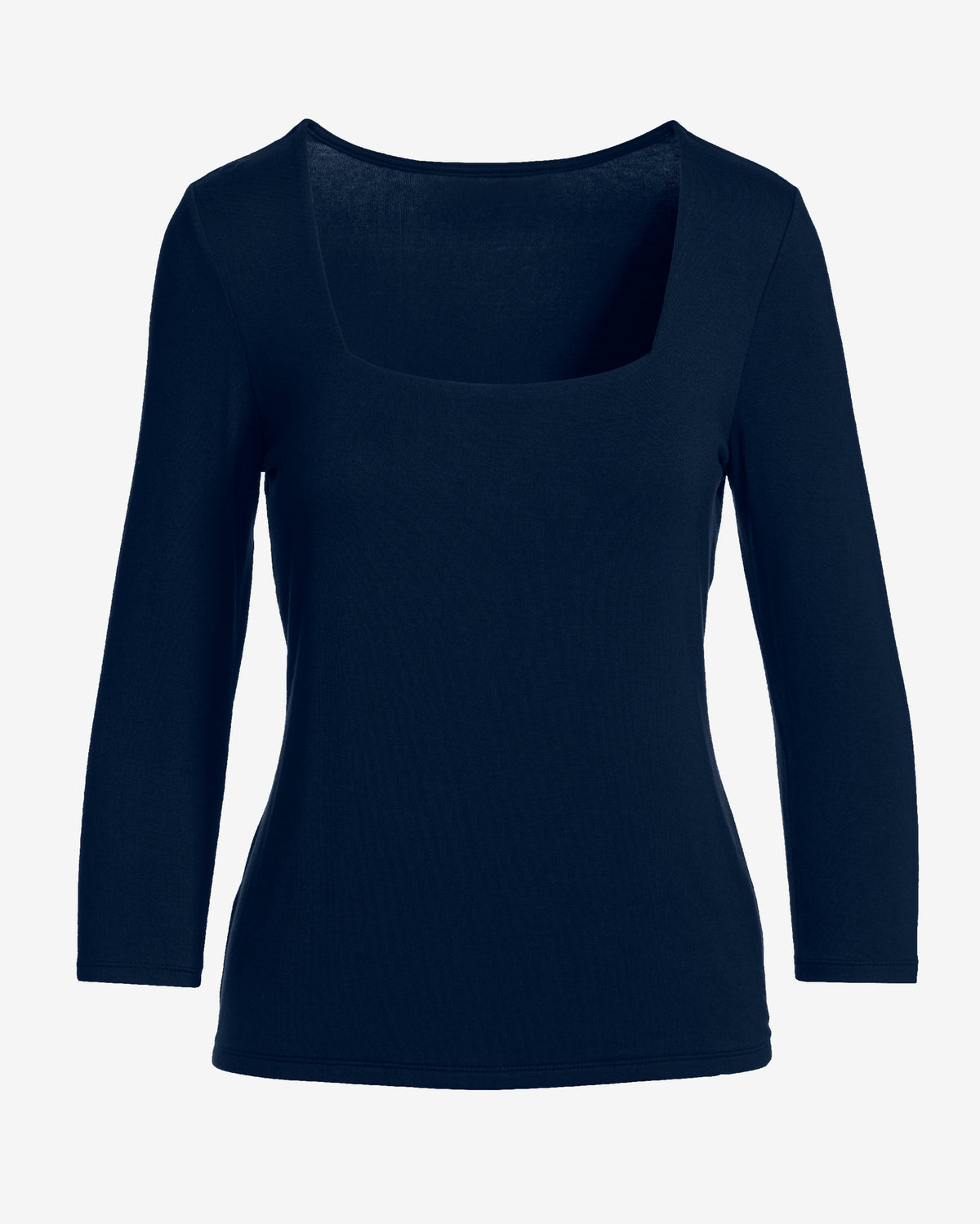 So Effortless Square Neck Three Quarter Sleeve Top Navy