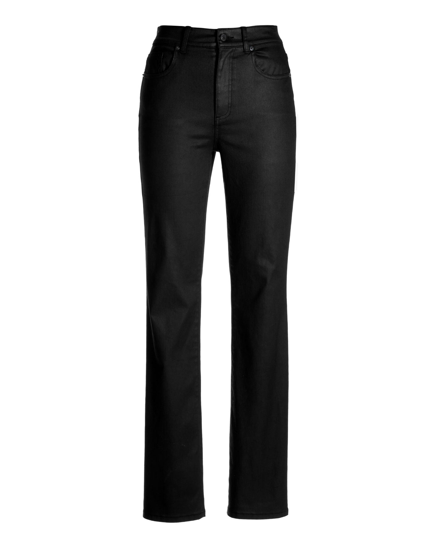 Newport High Rise Coated Slim Straight Jean Black