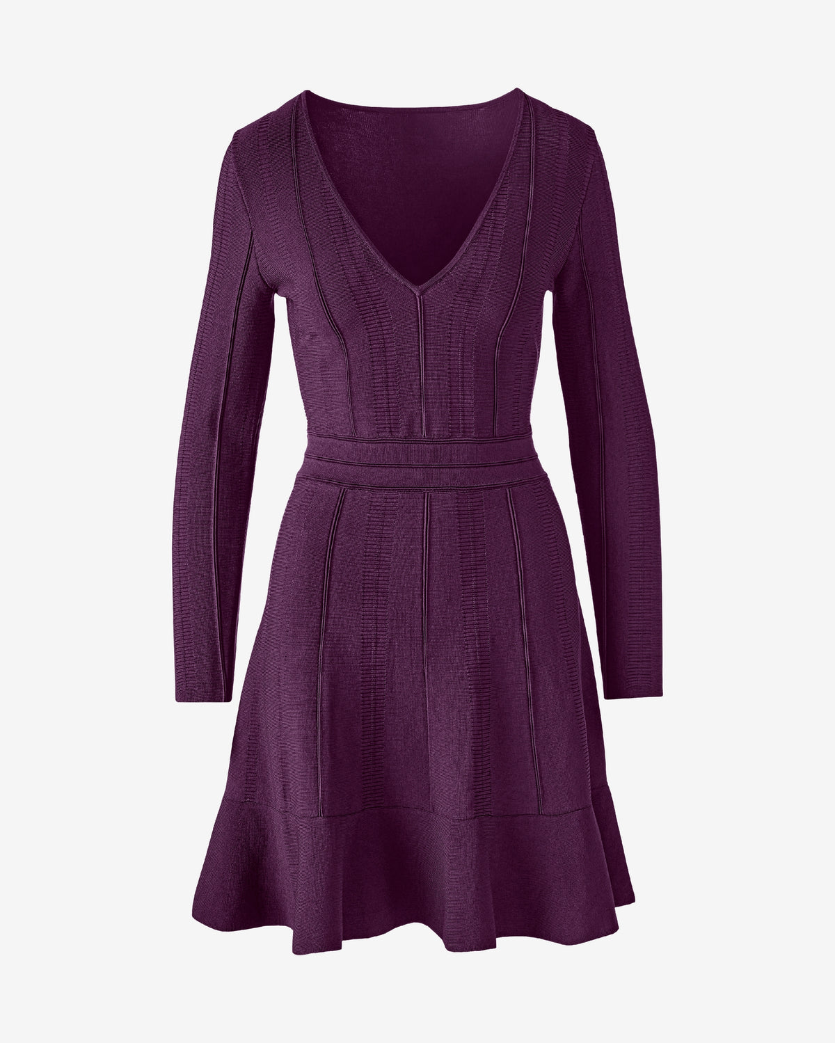 Fit and Flare Sweater Dress Italian Plum