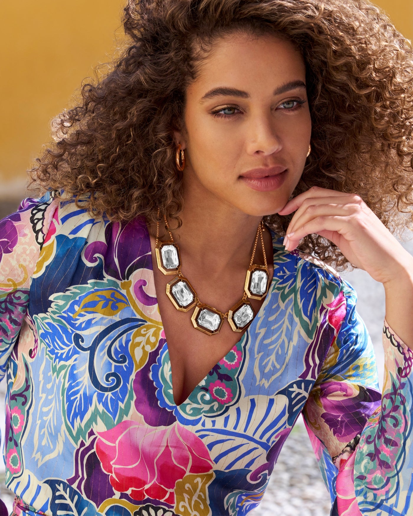 Gem Gold Necklace Brass/Gold