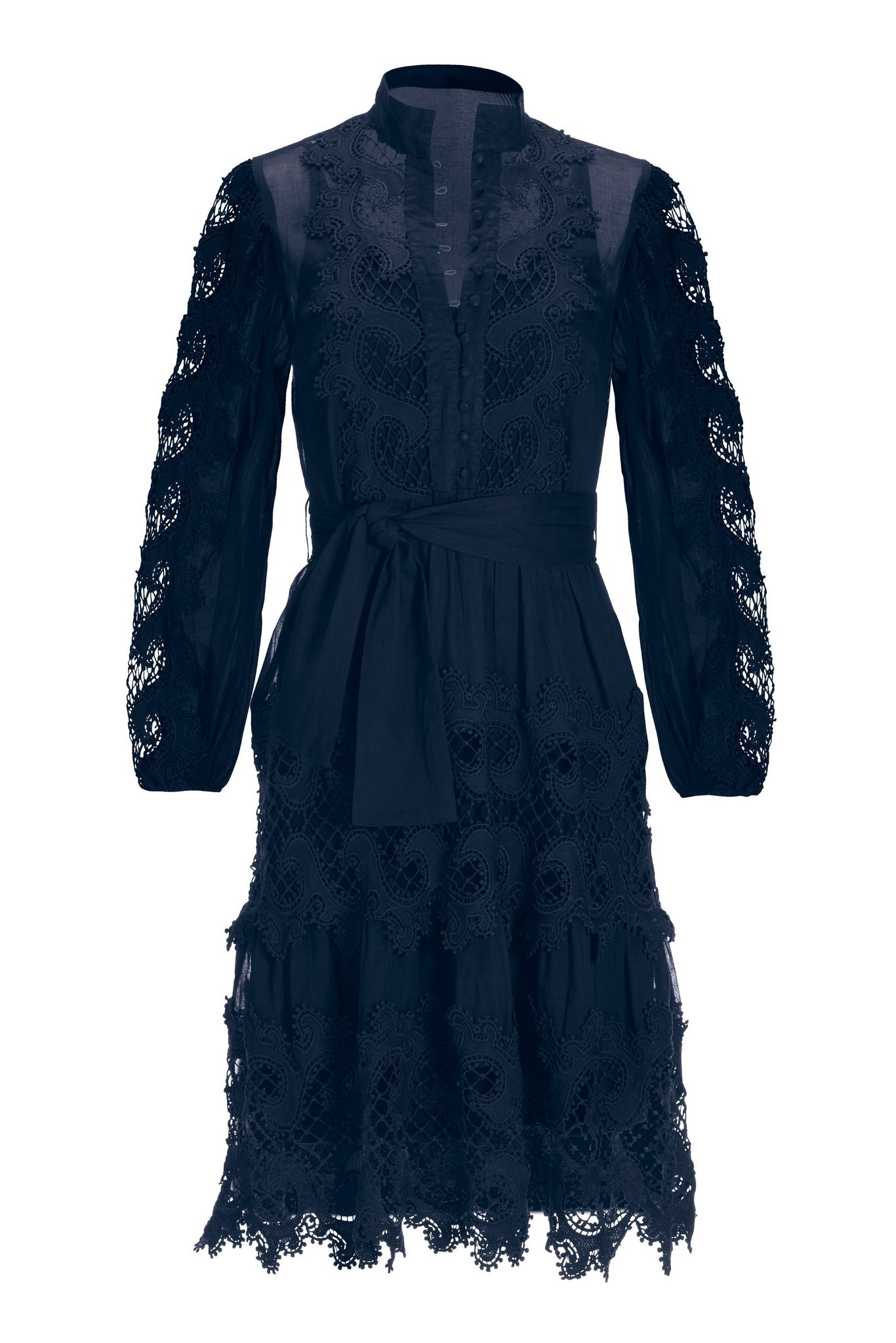 Long Sleeve Lace Dress Black Iris