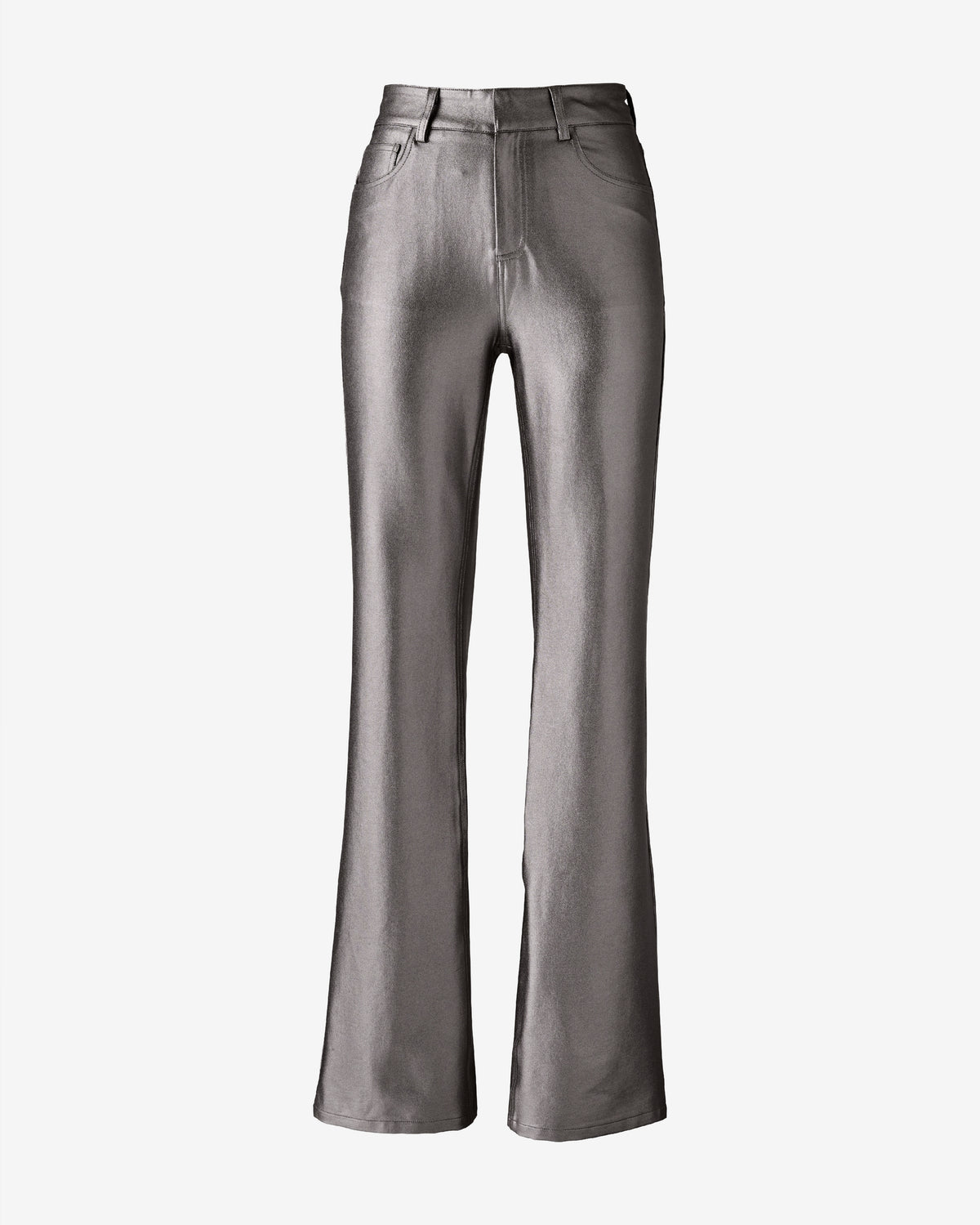 Monterey High Rise Faux Leather Trouser Gunmetal
