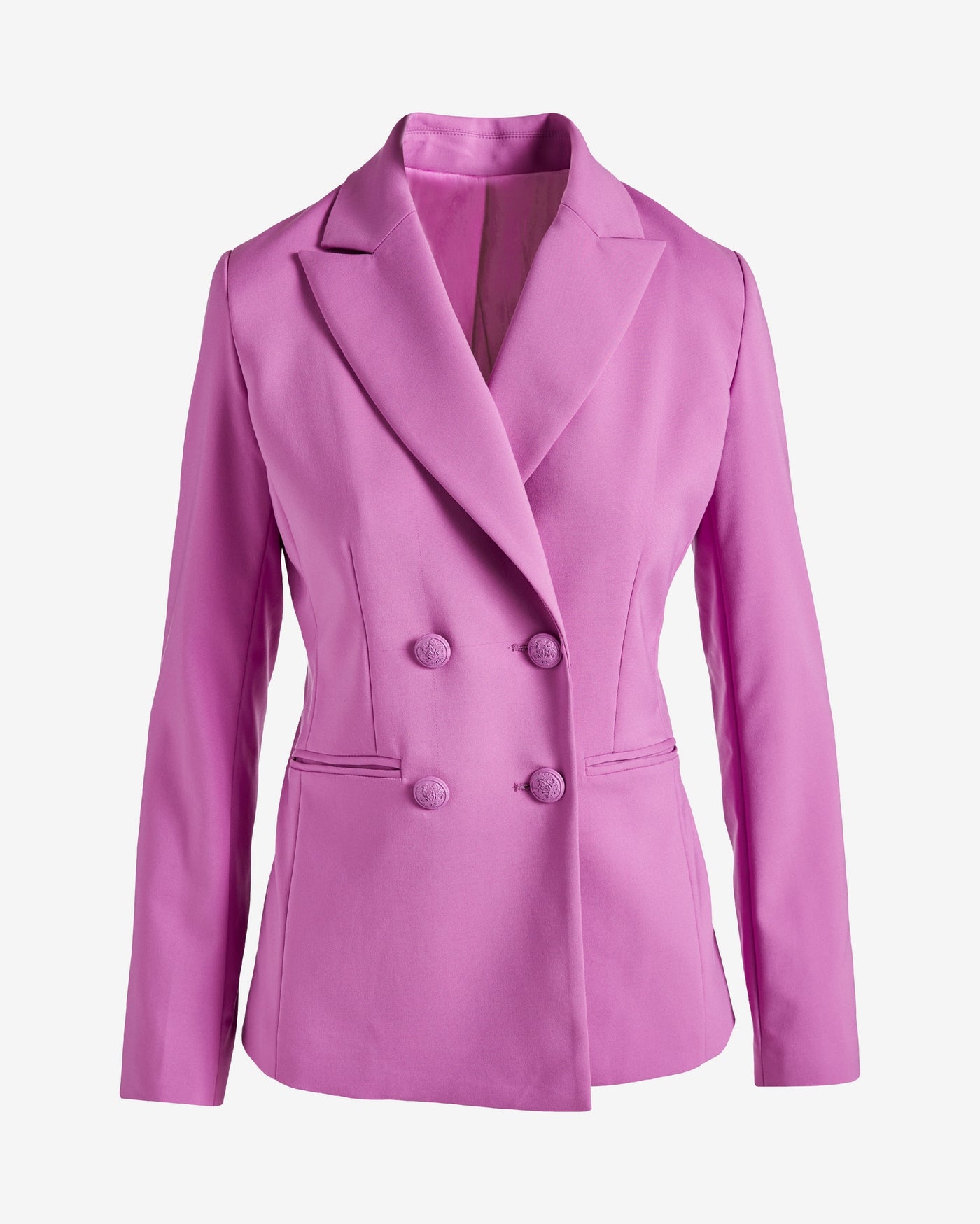 Chic Modern Double Breasted Blazer Radiant Orchid