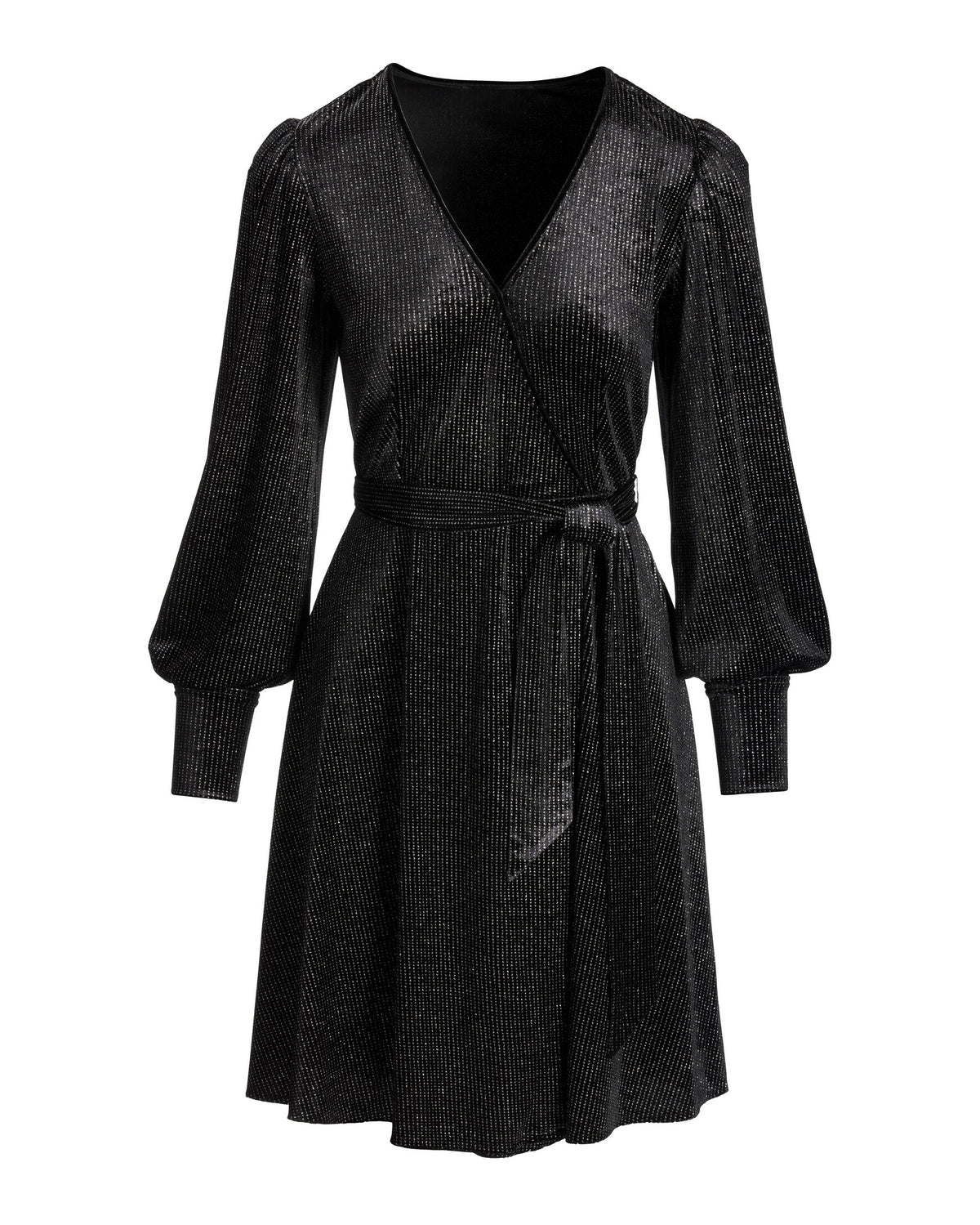 Velvet Shimmer Fit and Flare Dress Black