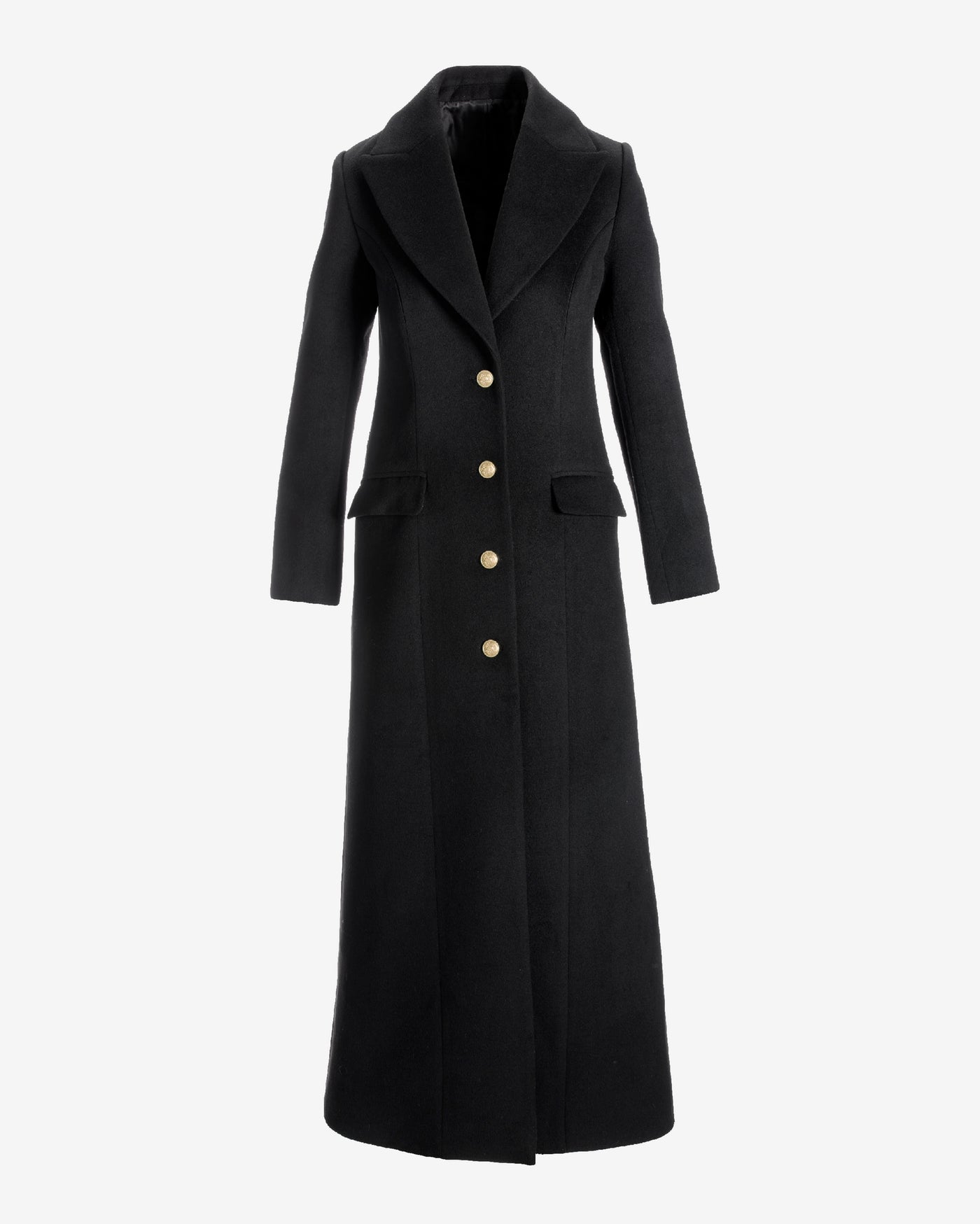 Full Length Classic Tailored Coat Black