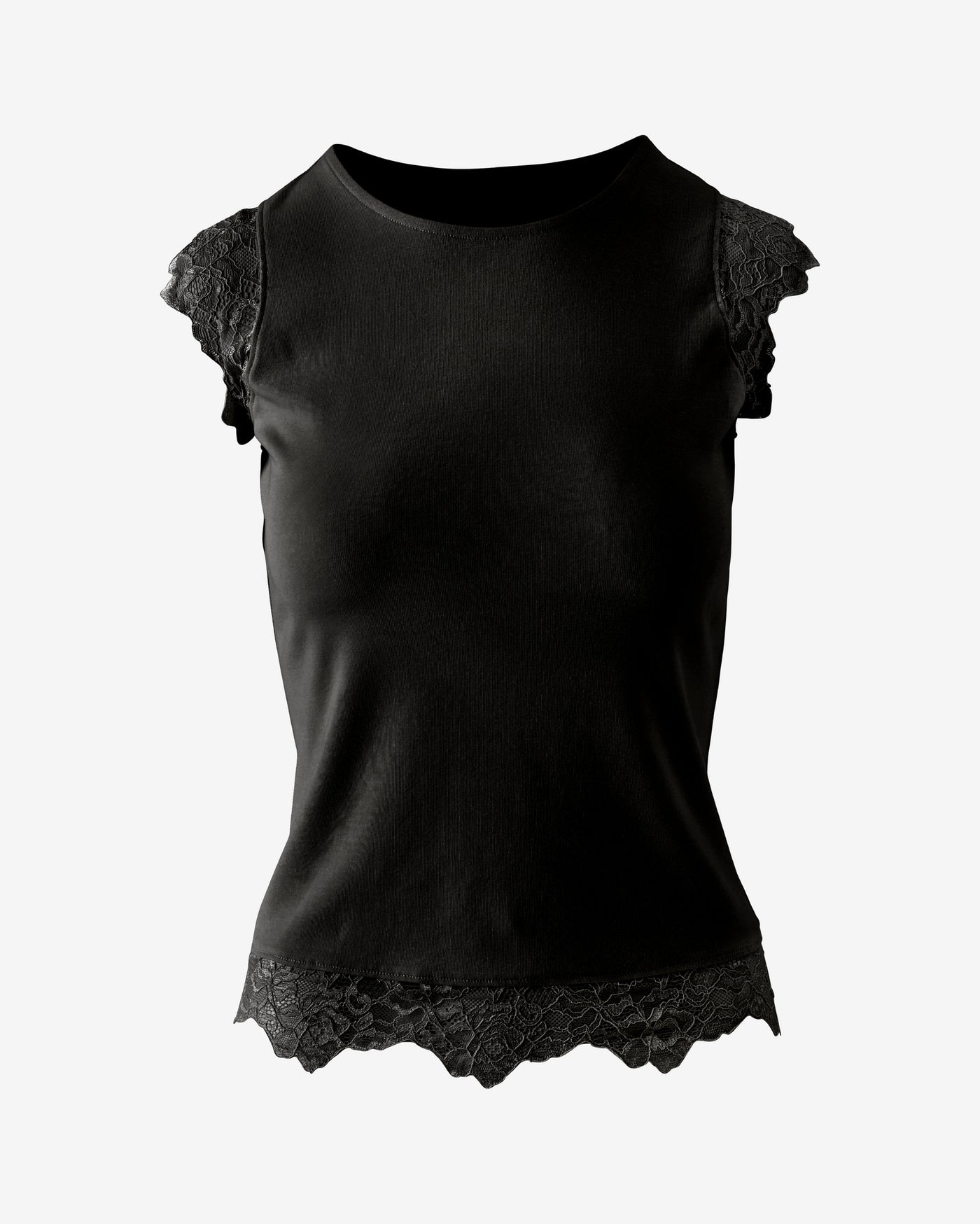 Lace Mix Knit Tank Proper Black