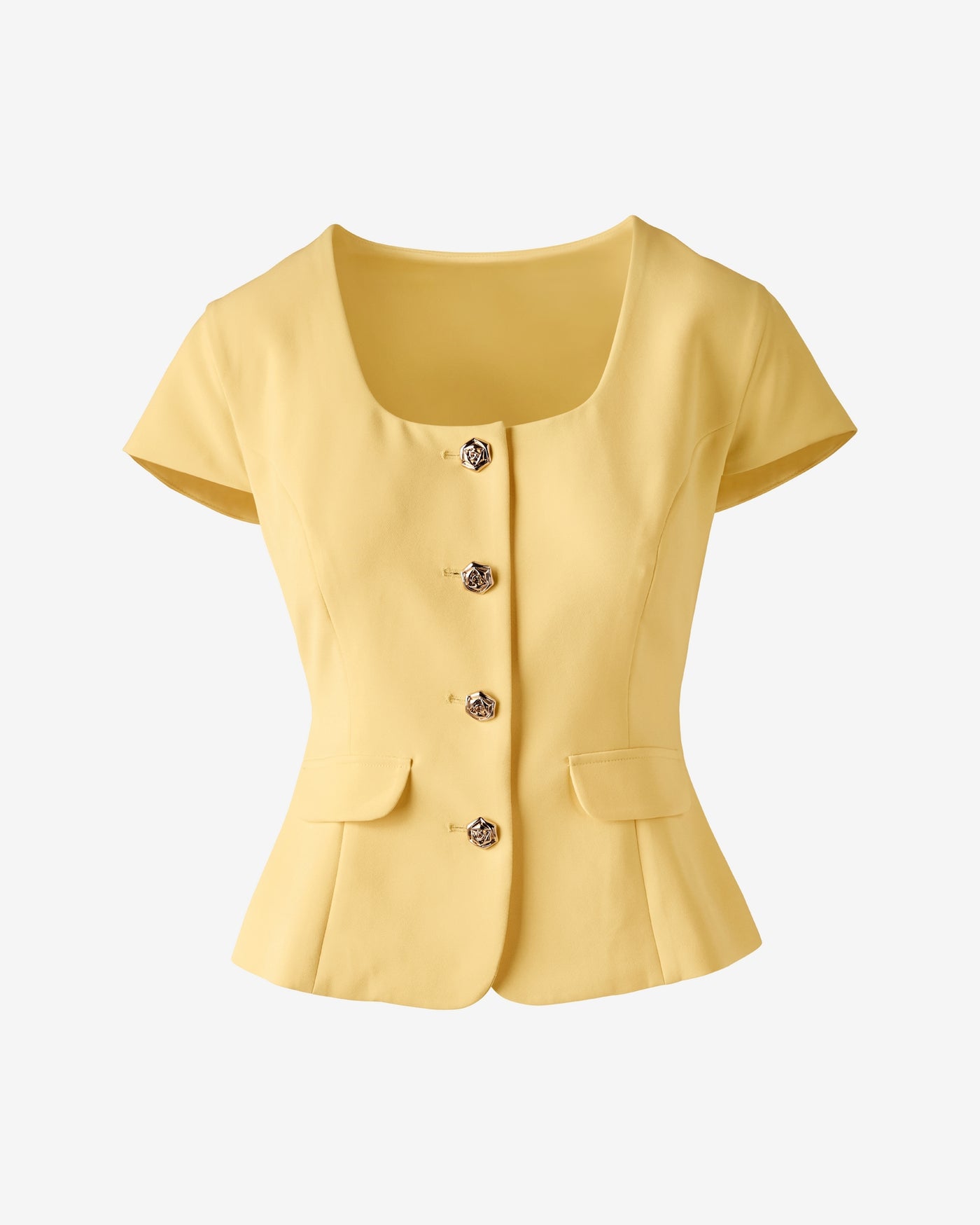 Crepe Cap Sleeve Blazer Pale Banana