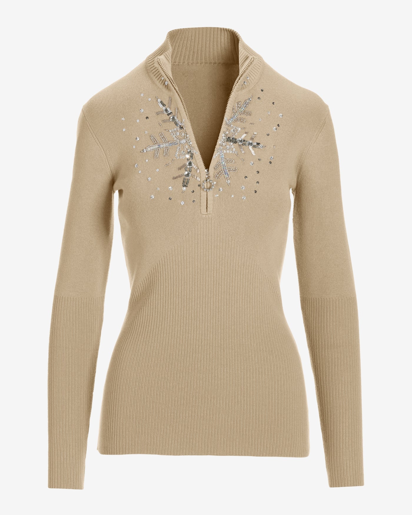 Snowflake Zip Sweater Cornstalk